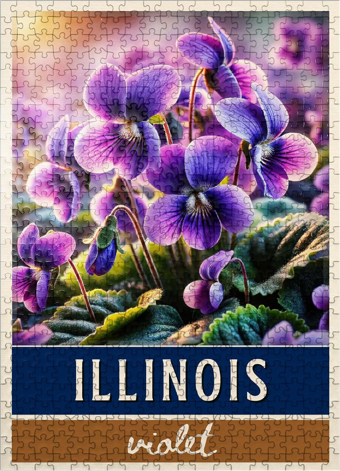 MyPuzzle State Flowers Series: Illinois, Violet - Premium 500 Piece Jigsaw Puzzle for Adults