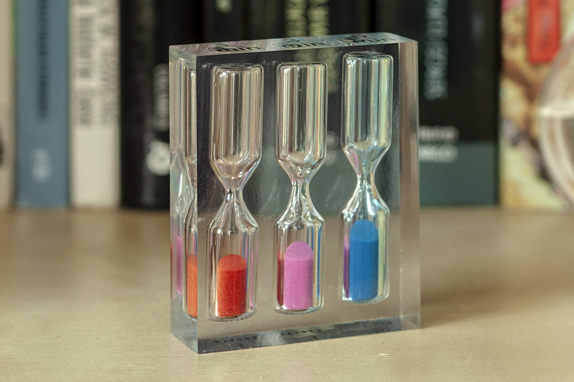 G4G Hourglass Decoration, Office, Library, Bathroom, Sand Timer, Kids Friendly, no Small Parts, Toy, Timer Set, 1,3,5 Minute, teethbrushing Timer, Tea Timer, Office Weight, red, Pink, Blue, acryl