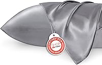 Vista 10 de Bedsure - Juego de fundas de almohada de satén tamaño king, 2 unidades - Fundas de almohada gris plateado para cabello y piel con cierre de sobre
