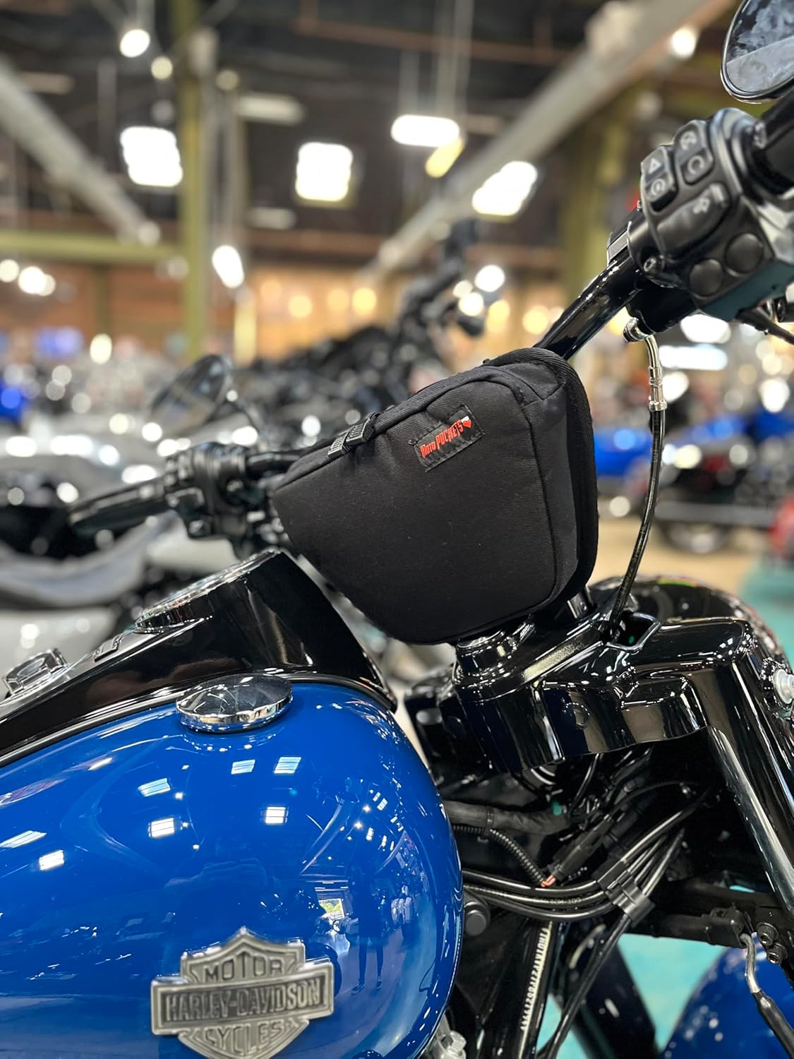 Motorcycle Handlebar Bag for Harley T-Bar & Riser – Low Profile Bar Bag – 1000D CORDURA®, Water-Resistant, Made in USA