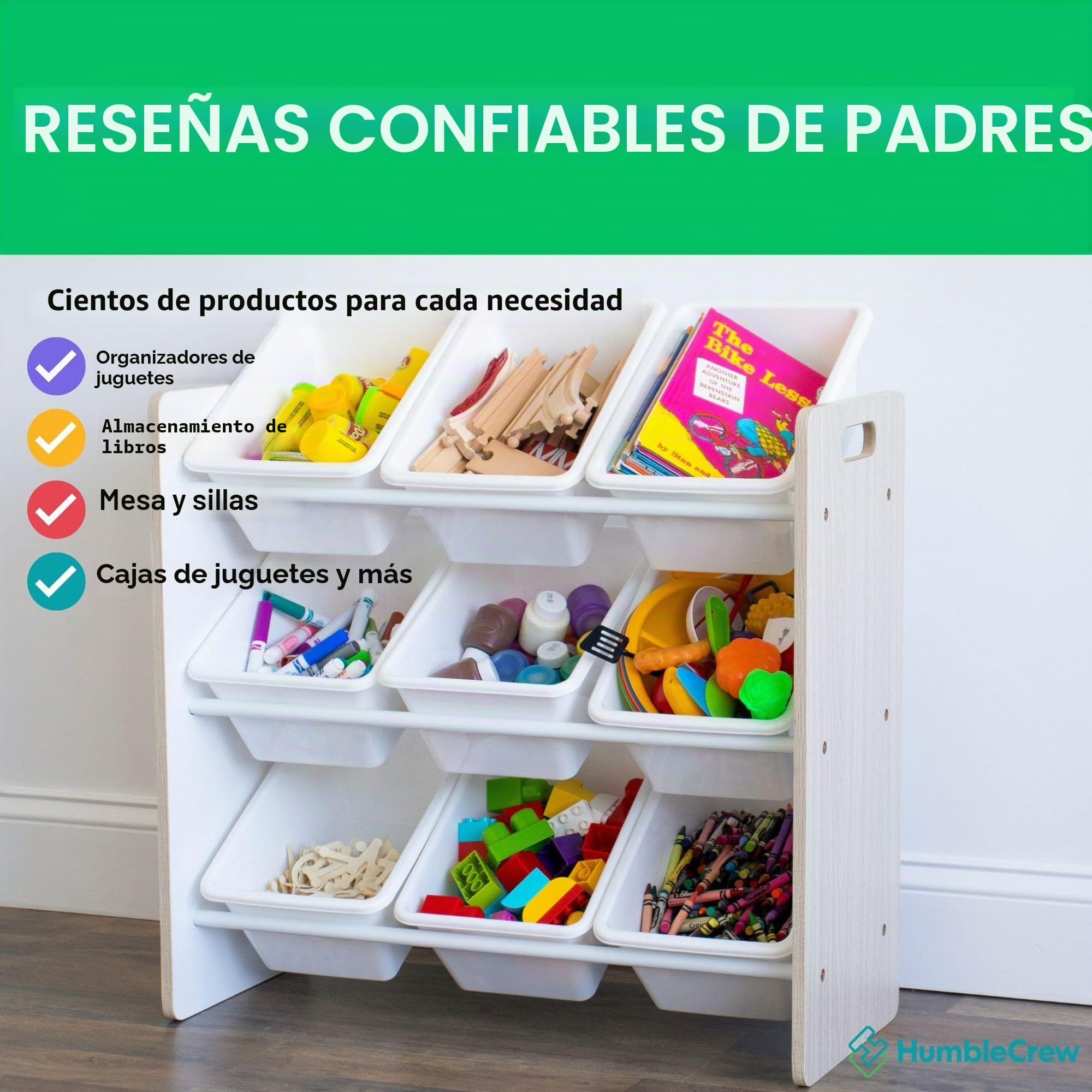 Humble Crew estantería Infantil Arena/Blanco: 9 Cajas Almacenamiento, Organiza Juguetes, diseño Luminoso, Segura, Montaje rápido, niños
