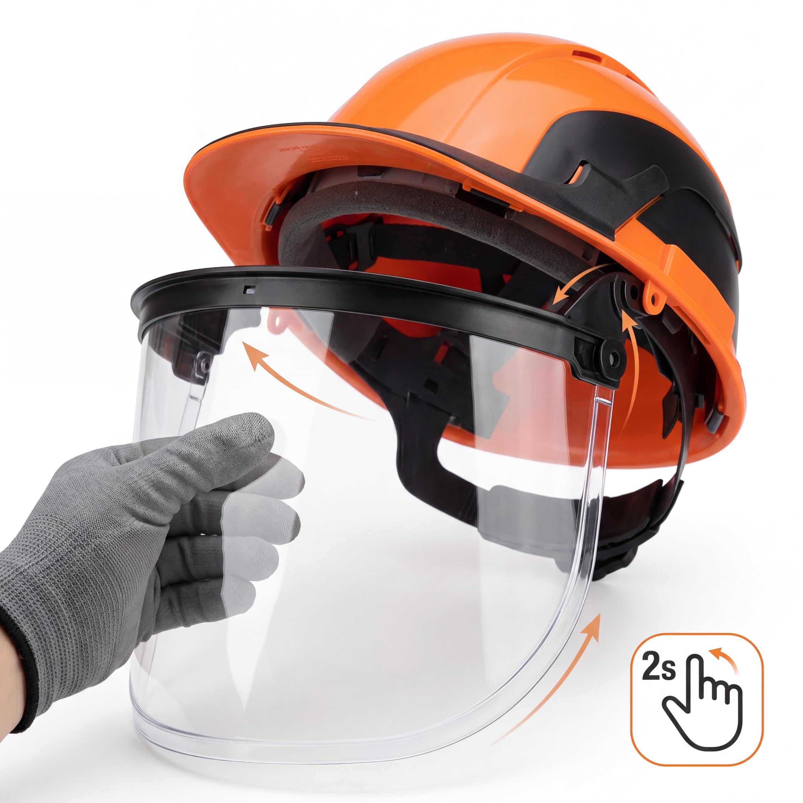 Casco di sicurezza per decespugliatori da giardino, leggero e regolabile per la massima protezione durante il lavoro