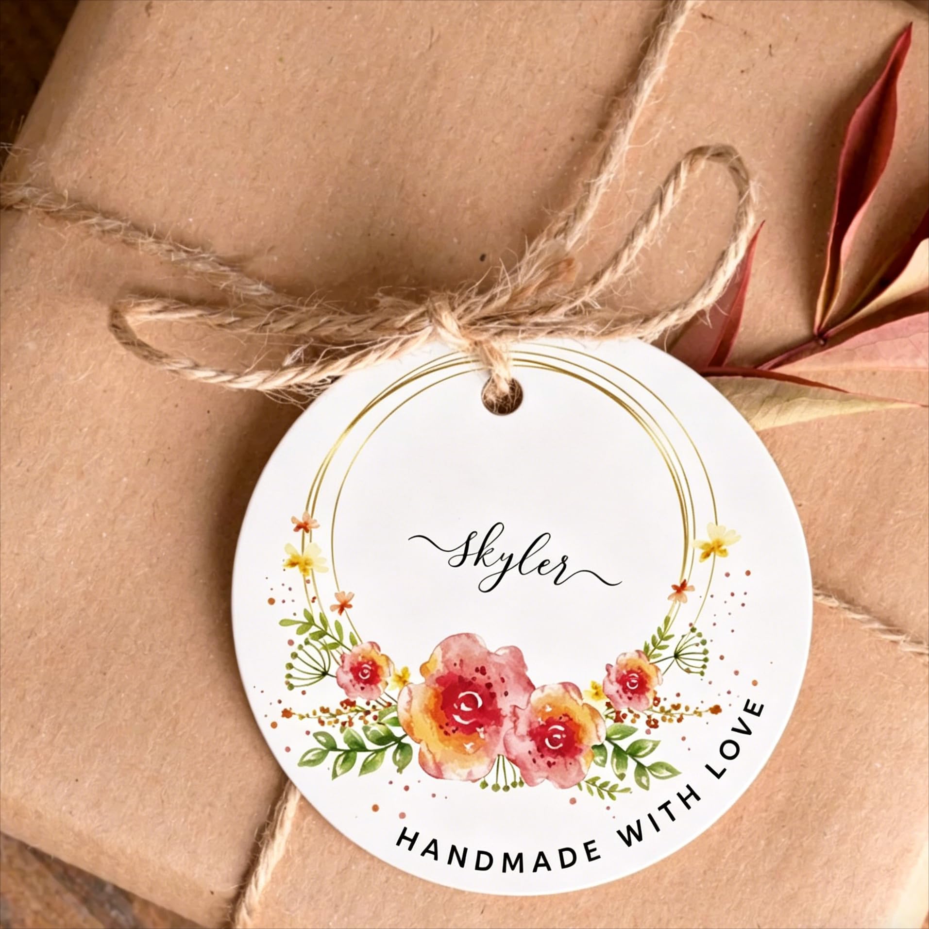 Personalised Custom Logo Hang Tags, Round Paper Gift Tags, Boutique Labels for Wedding Favours, Birthday Party, Baby Shower, Small Business Branding, Packaging & Gift Wrapping