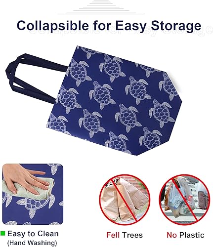 Vista 5 de Bolsas de supermercado reutilizables BeeGreen Animal - 13*13*7 pulgadas 6 paquetes, ligeras, con asas largas, resistentes al agua, duraderas