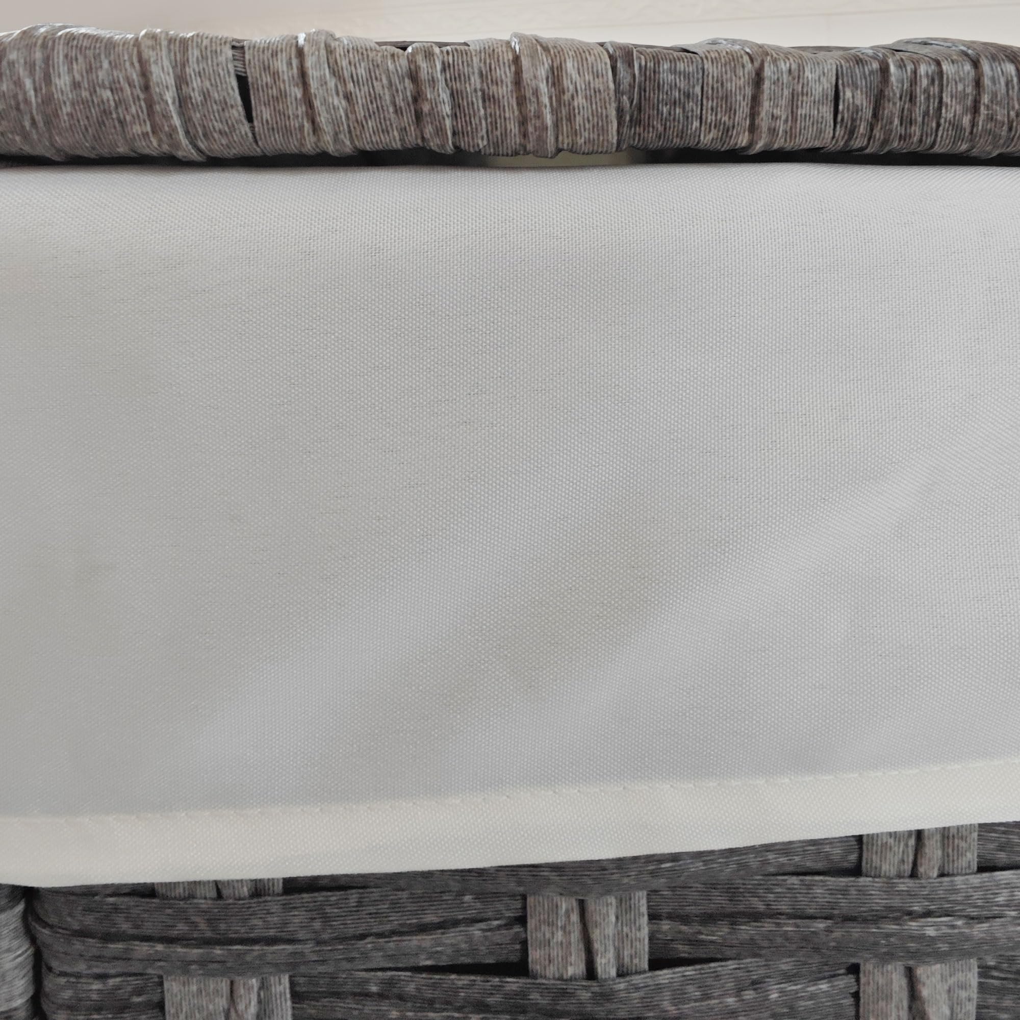 Outsunny Baule da Giardino in Rattan PE, Cassapanca da Esterno con Piedini Antiscivolo e Rivestimento Interno in Tessuto Impermeabile, 57x34x62cm, Grigio e Beige