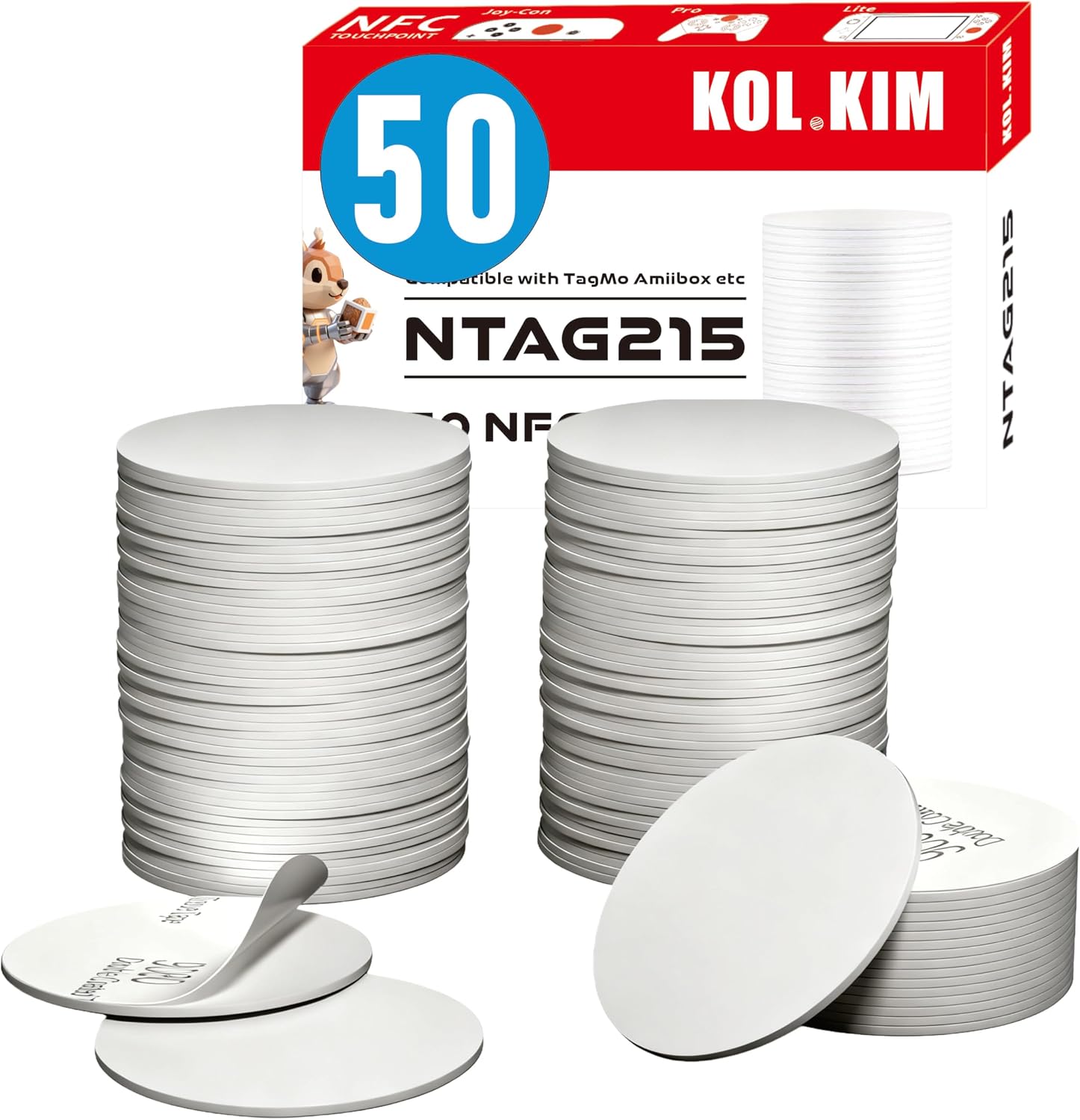 50 Pieces Waterproof Blank Programmable NFC 215 NTAG215 Tags Stickers image 2