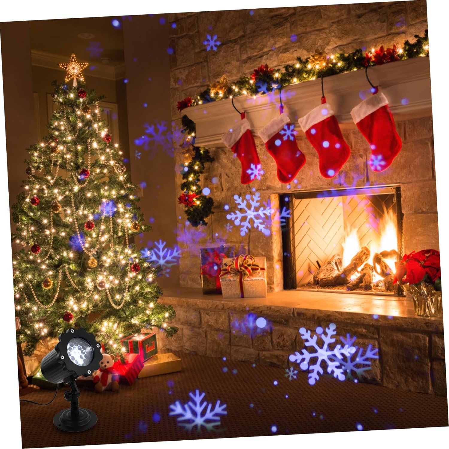 NOLITOY 1pc Christmas Snowflake Led Projection Lamp Decorative Snowflake Light for Festive Atmosphere Compact Material for Parties and Home