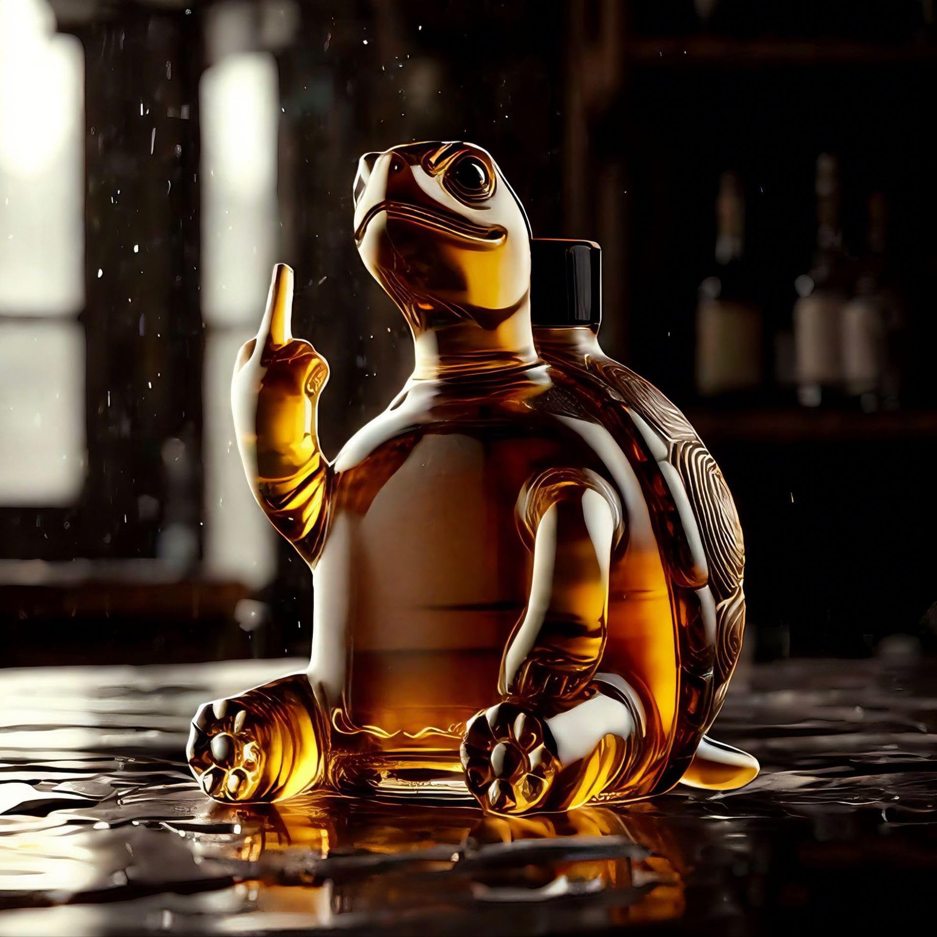 Decanter per whisky in forma di animale, 350 ml, bottiglia di vino in vetro per la conservazione e il servizio, decanter decorativo creativo per liquori per casa, bar e cene (una bottiglia)