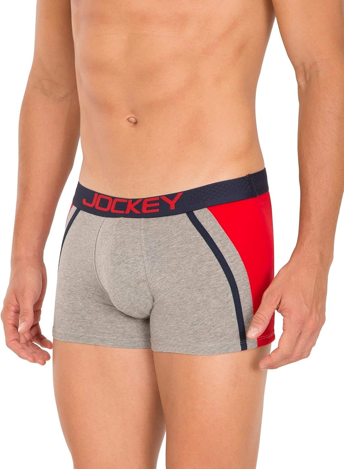 Jockey Men's Fashion Trunk L Grey (Grey Melange GM8)