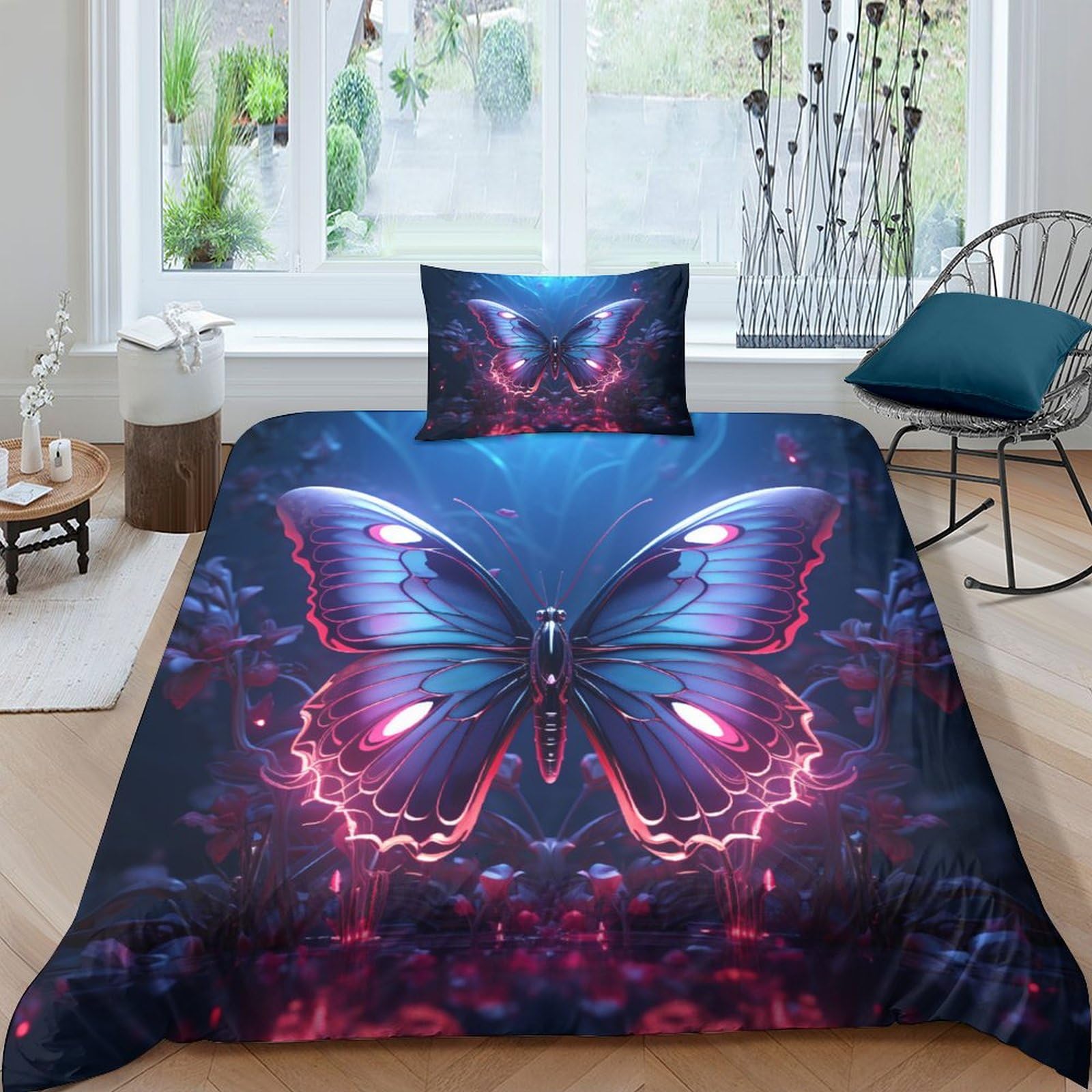 Housse de couette papillon pour décorer une chambre de fille moderne