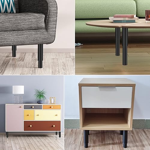 Miniatura 7 de Wlrrcwdttc - Patas ajustables de metal para muebles de 7 a 12.6 pulgadas, patas de soporte de repuesto para cama de altura ajustable, patas de