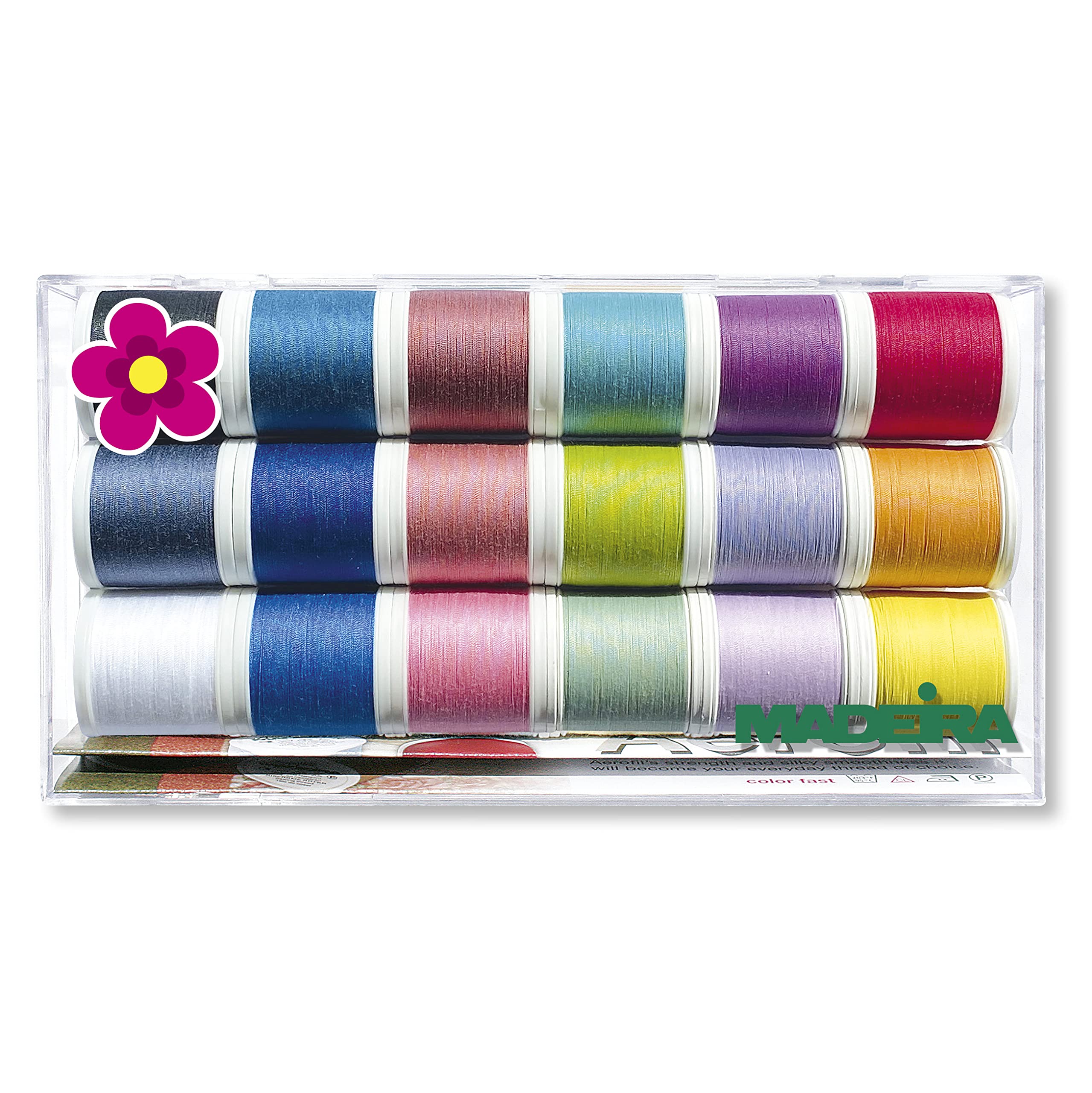 Madeira Aerofil Summer Collection 18 x 400 m Sewing Thread for All Fabrics and Seams Pack of 18