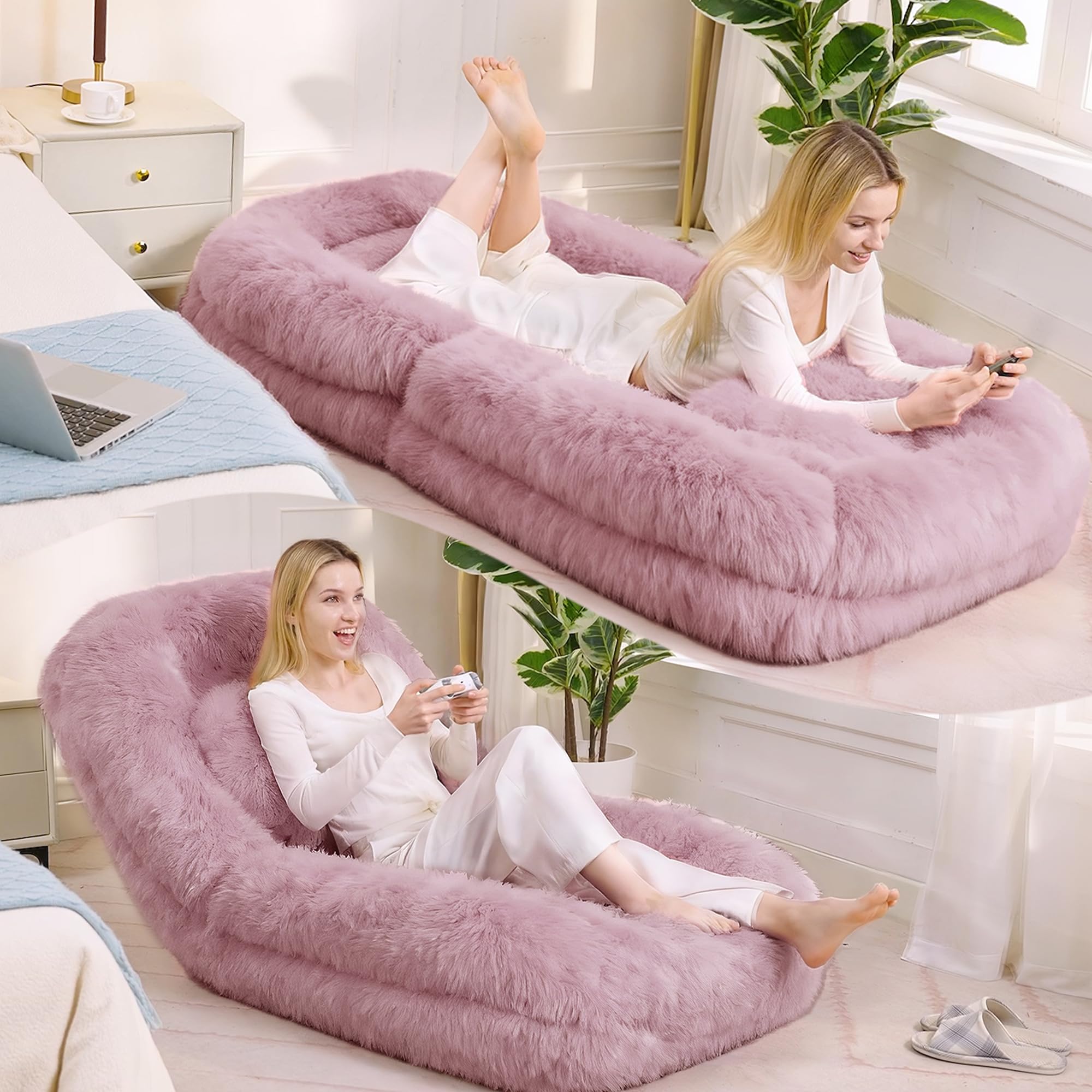Human Dog Bed, 5-Position Adjustable Floor Sofa Chair