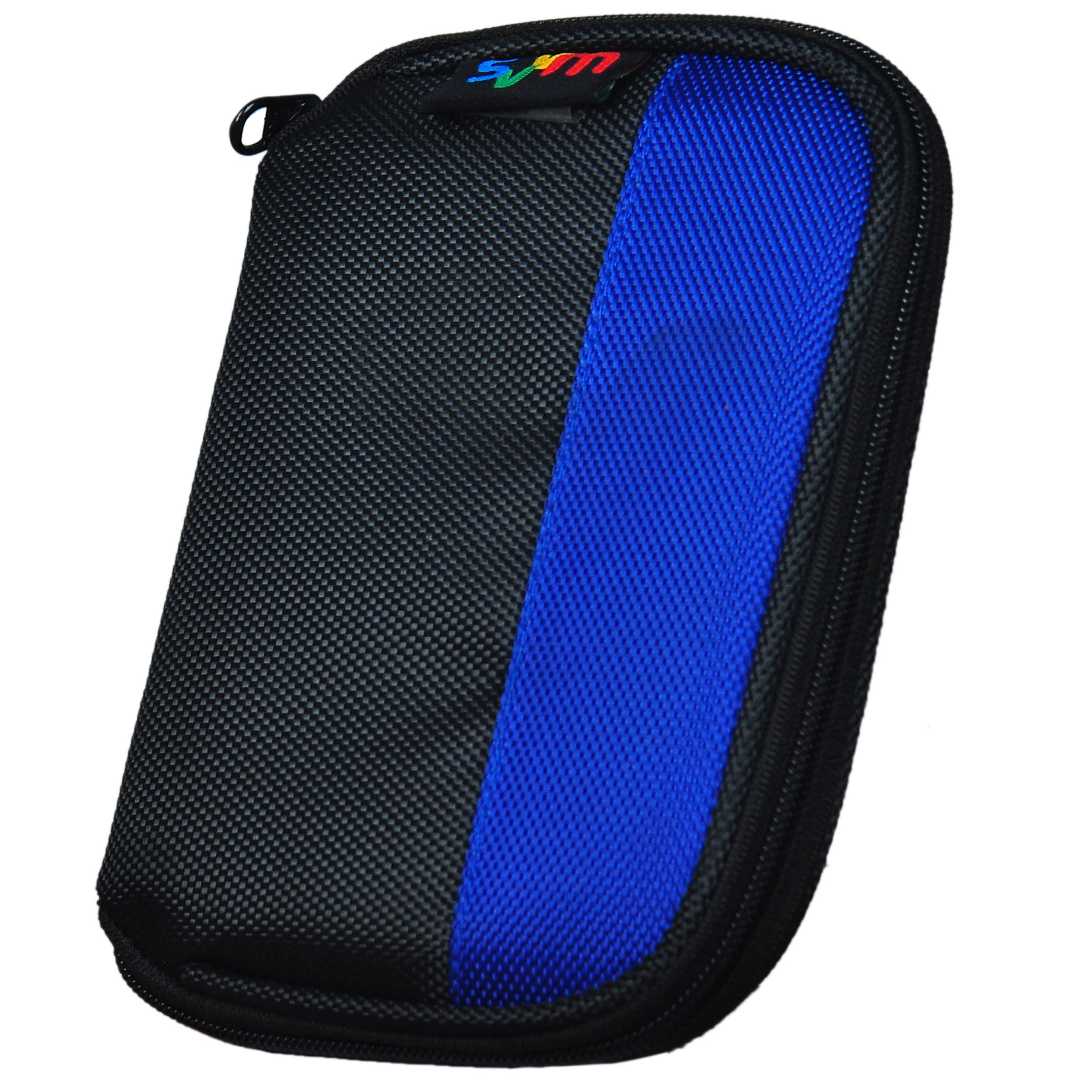 SVVM External Hard Disk Pouch for 2.5inch Seagate | Western Digital | Toshiba | Sony | USB Cable | Power Bank | Mobile Charge | Earphone [V42-Black Blue] [Pack of 1]