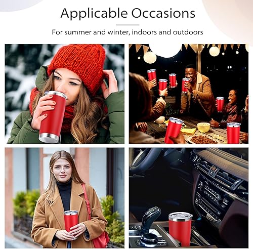 Miniatura 5 de Sieral Paquete de 36 vasos de acero inoxidable a granel con tapa, aislamiento al vacío de doble pared, taza de café de viaje con recubrimiento en