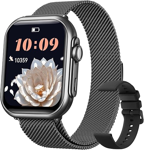 Relojes inteligentes para mujeres y hombres, reloj inteligente HD de 1.83 pulgadas para iPhone Android con llamadasmensajesnotificaciones, sueño,