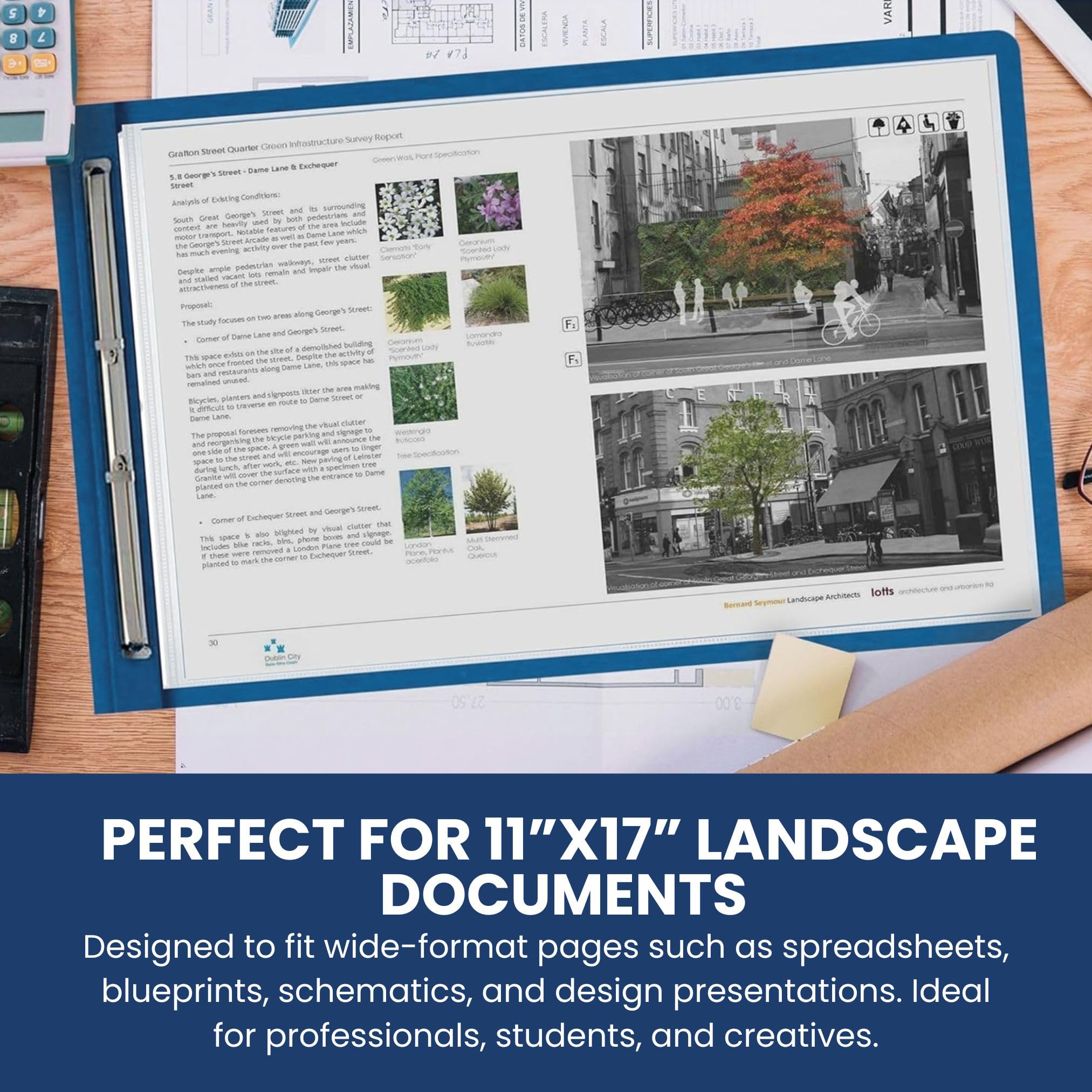 10 Pack of 11”x17” Landscape Pressboard Presentation Binder Folder