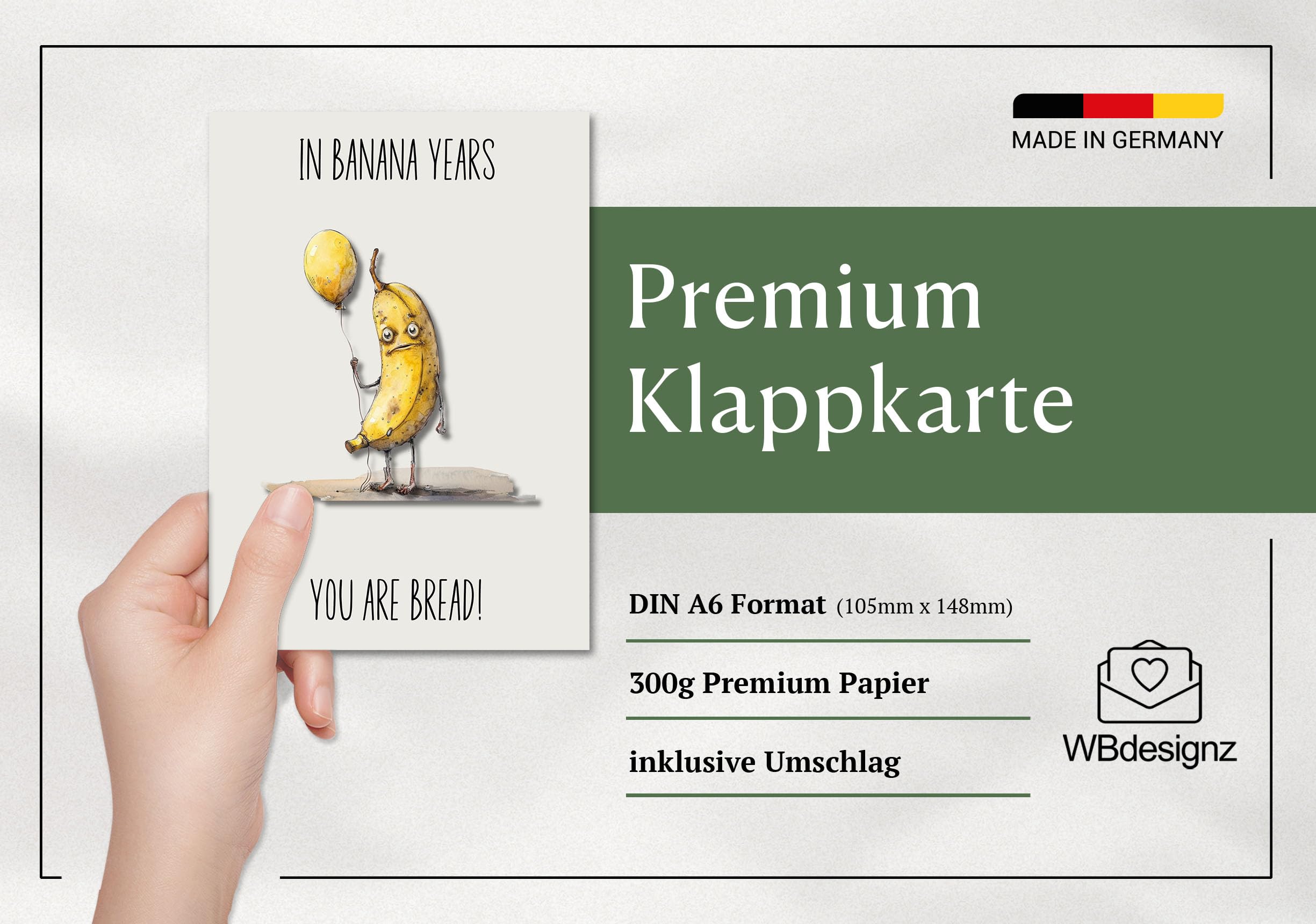 Lustige Bananen-Geburtstagskarte „The Older You Get“ – Witzige Karte Für Ihn & Sie, Blanko Innen