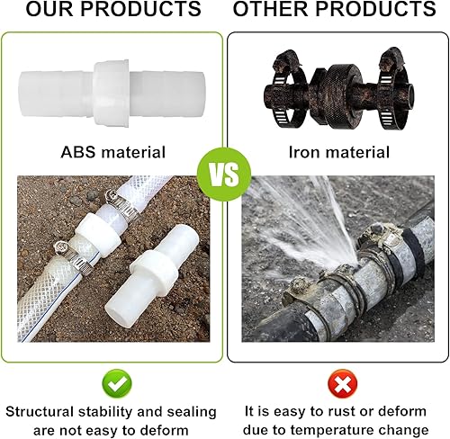 Miniatura 4 de Manguera de jardín de conexión rápida, accesorios de reparación de manguera de jardín de plástico hueco, fácil de conectar, instalación sin fugas,