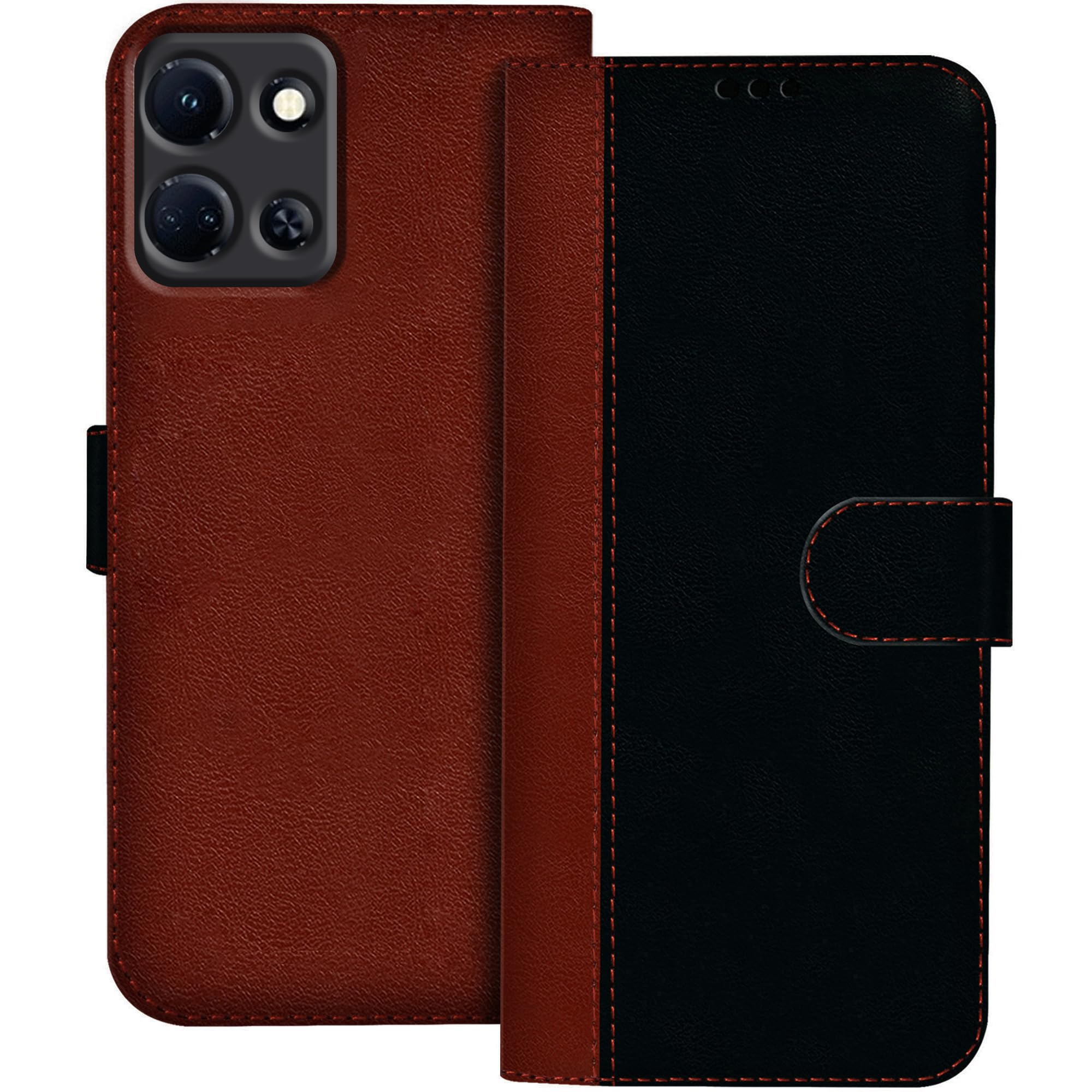 Hupshy Faux Leather Flip Case Back Cover for Infinix Note 30 5G Foldable Stand and Inside Card Pocket|Shockproof with 360 Degree|Magnetic Clutch Folie (Black and Brown) (B0C8D6SRG9) Amazon Price History, Amazon Price Tracker