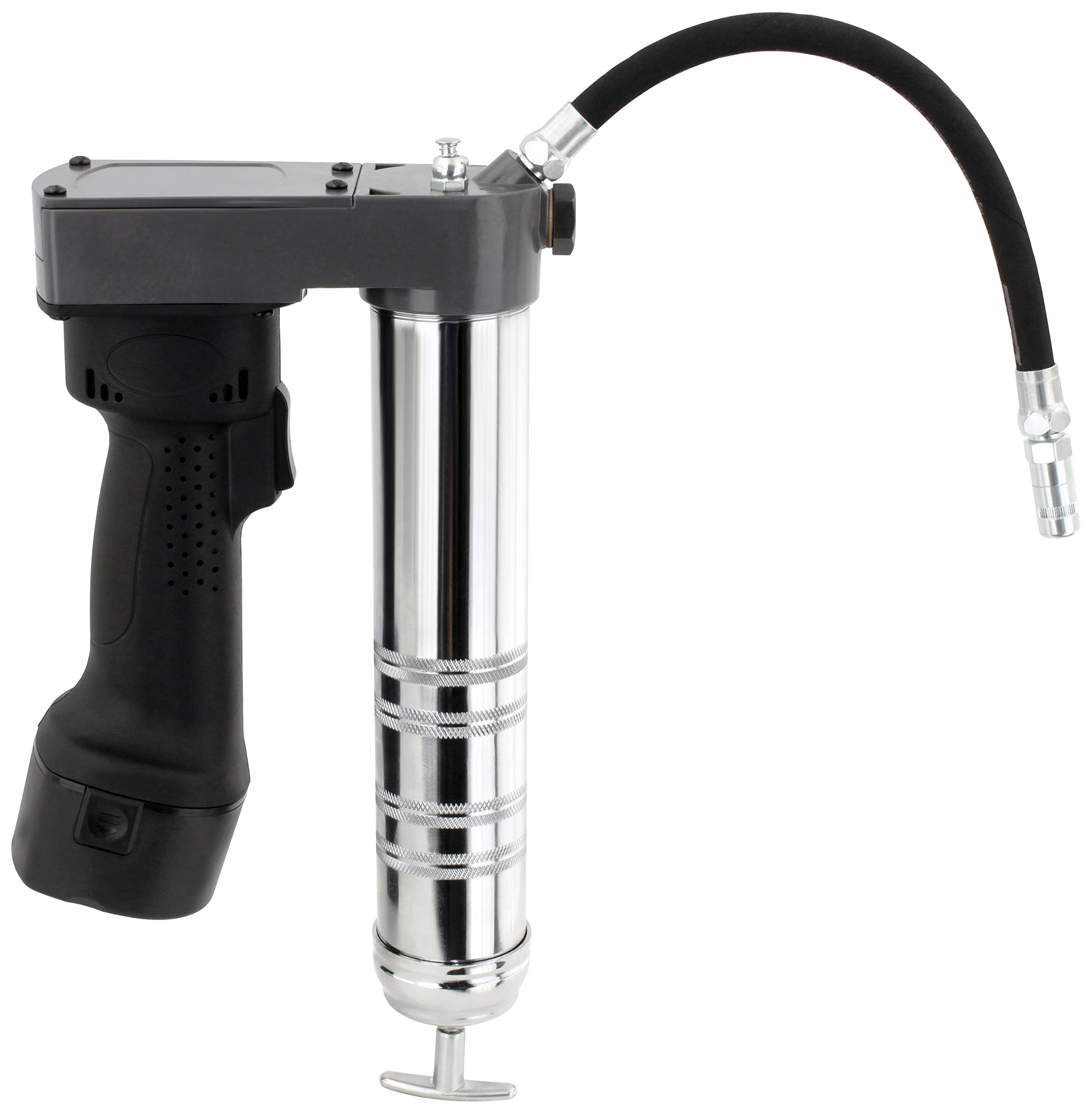 Akku Fettpresse 12V 400 bar, für alle 400g Fettkartuschen, M10 Gewinde, Entlüftungsventil, im handlichen Kunststoff Koffer mit 1,5A Ladegerät und zwei 12V Akkus