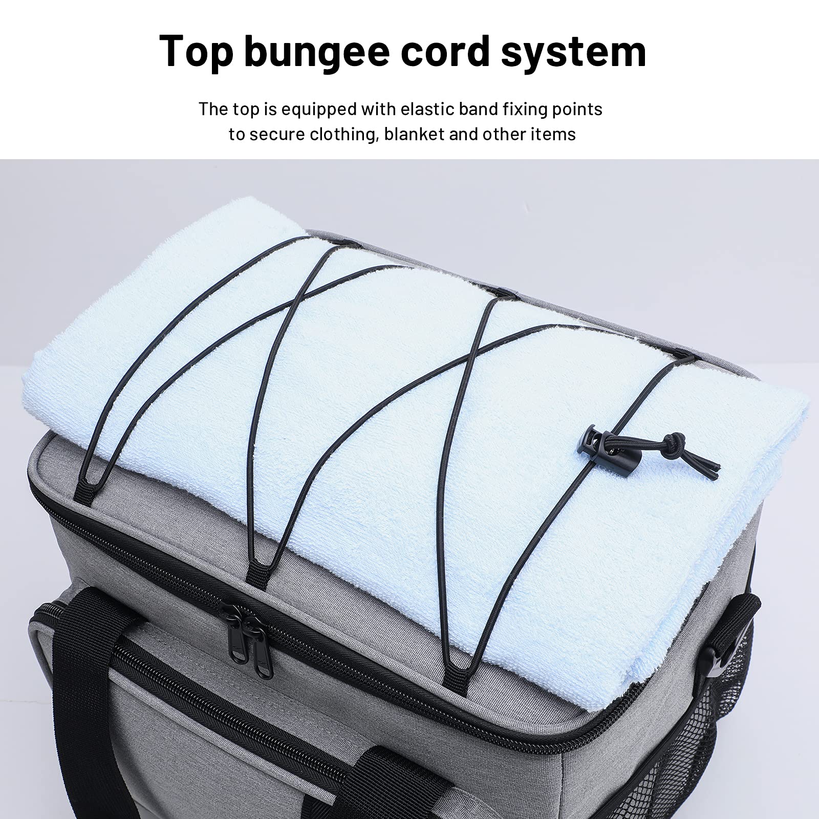 MIER Große Lunchtasche für Männer, Erwachsene, isolierte Lunchbox, Kühltaschen mit Schultergurt, auslaufsicher, Lunch-Kühler mit mehreren Taschen für Arbeit, Picknick, Reisen, Camping (Hellgrau, 15L)