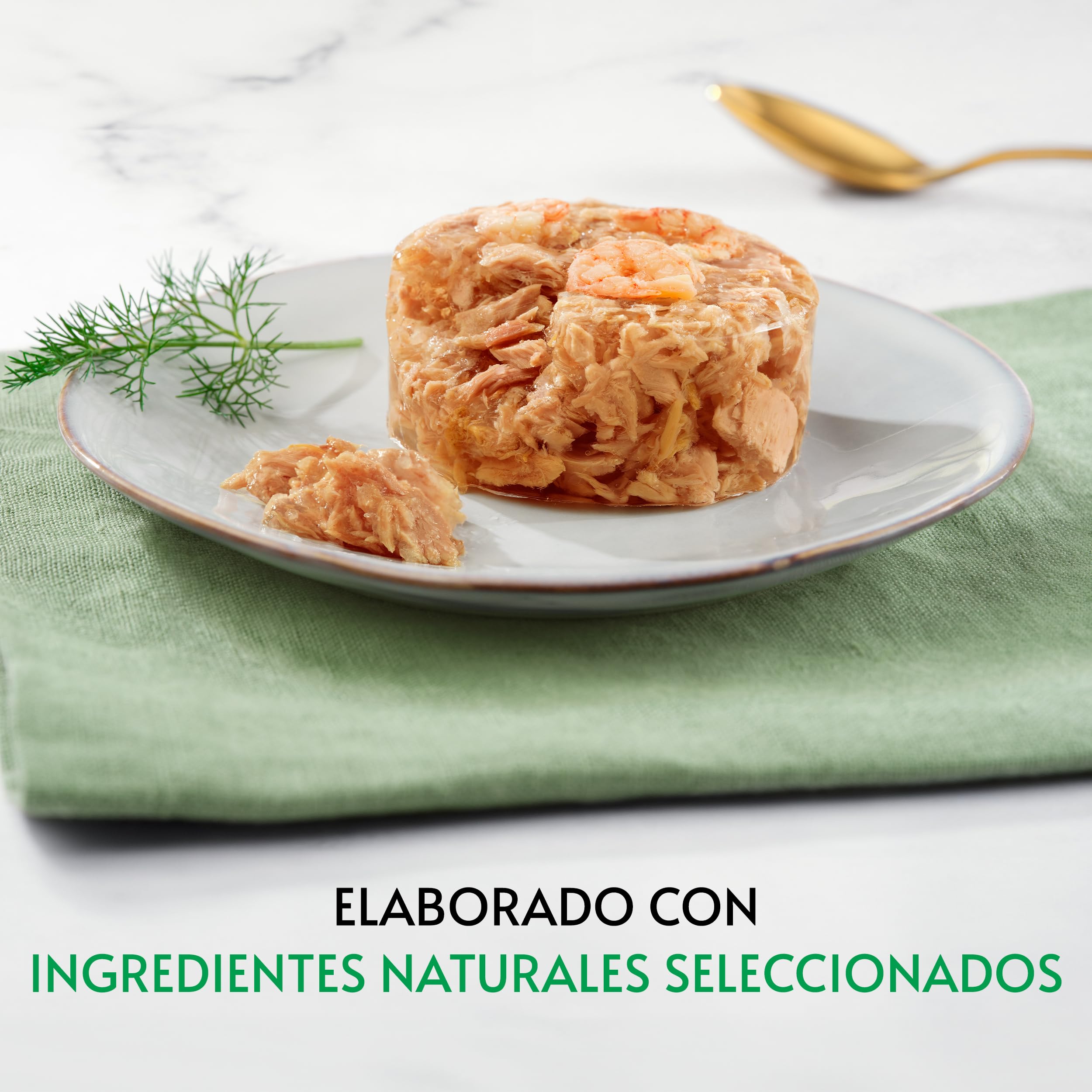 Purina Gourmet Nature's Creations Comida Húmeda para Gato con Atún y Gambas, 24 latas de 70g