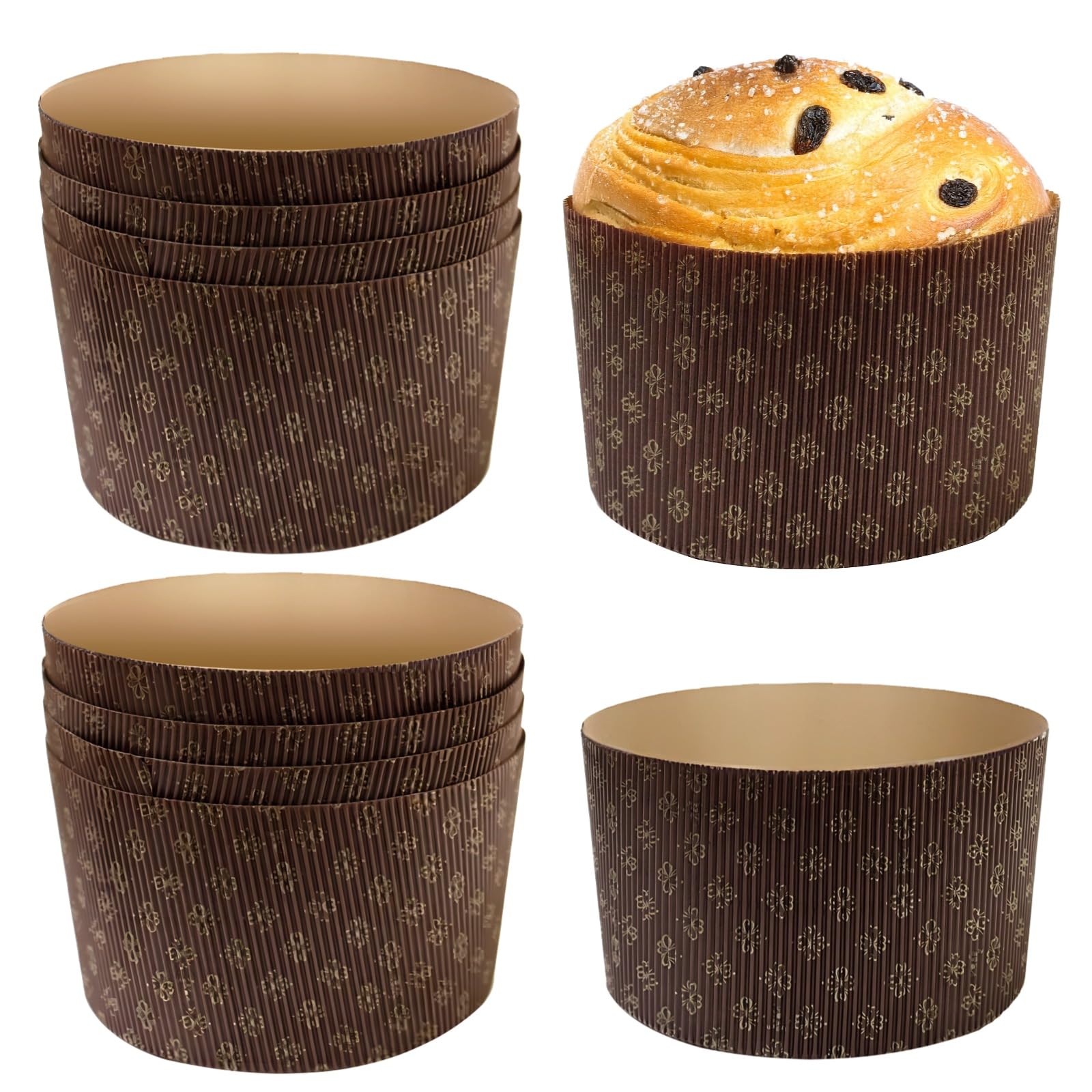10 pièces moules en papier cannelé, moules de cuisson, moule à pâtisserie en papier, pour fêtes et présentations, pour gâteaux, pain et desserts