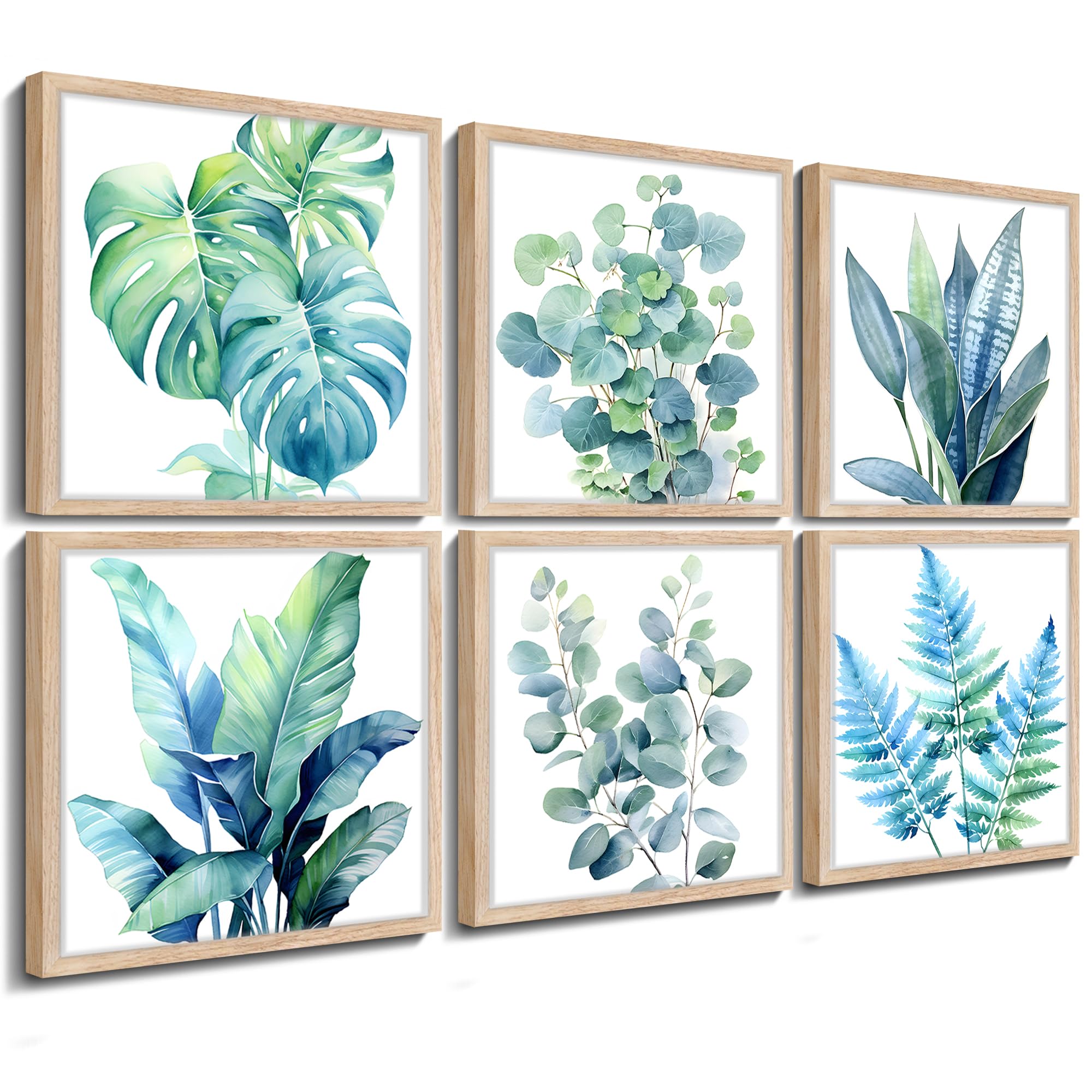 Mofutinpo Plant Wall Art - Tropical Wall Art - Gallery Wall Frame Set - Pictures for Bathroom Wall Decor - Botanical Prints -Pictures For Bedroom Wall Decor -Framed Wall Art 14×14×6