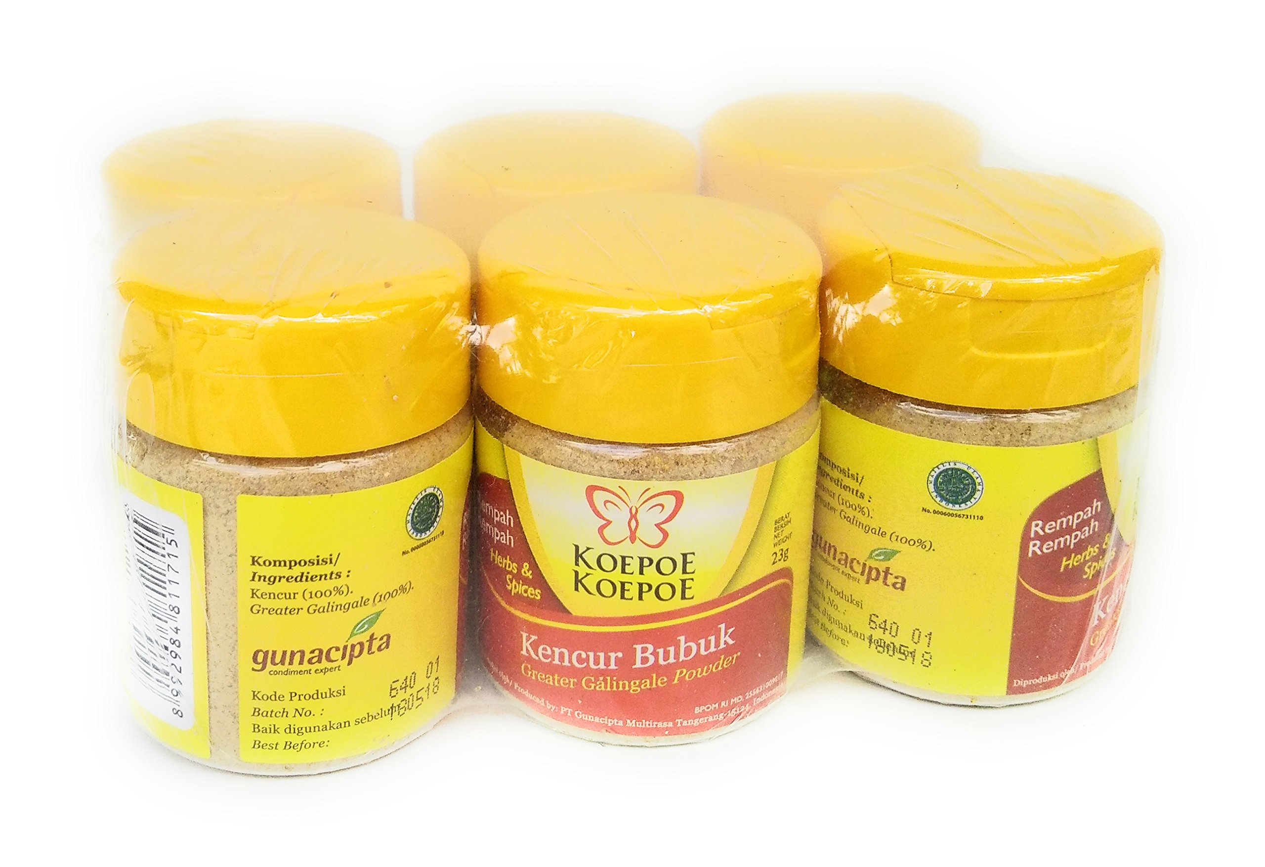 Koepoe KoepoeKencur Bubuk - Greater Galingale Powder, 23 Gram (Pack of 6)