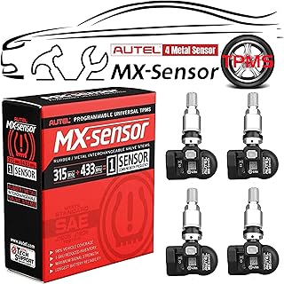 Autel MaxiTPMS MX Sensor 4pcs Pack Stem Metal Stem 315/433MHz TPMS Sensor Universal Tire Sensor Programmed by TPMS Tool TS401 TS408 TS501 TS508 TS601 TS608 MK808TS MX808TS MS906TS ITS600
