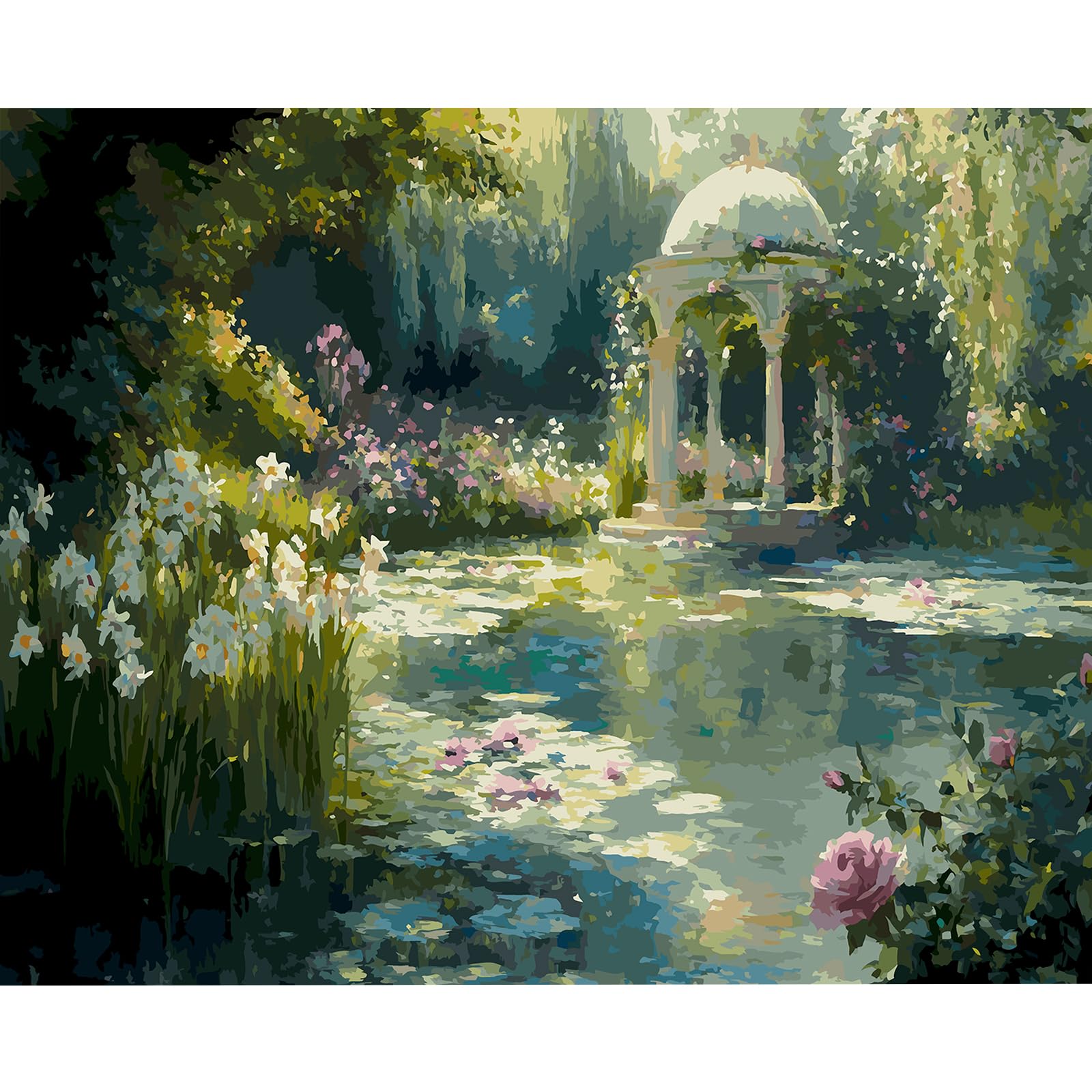 POETRYDRAW Acrylic DIY Paint by Numbers Landscape 16x20in Frameless Canvas