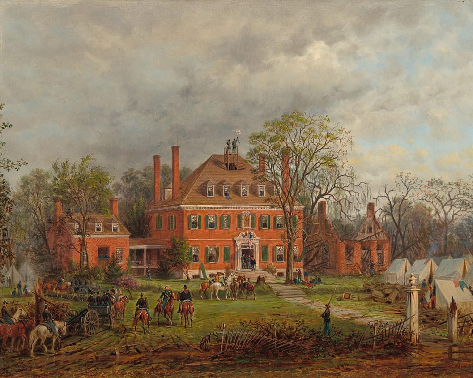 POSTERIIk Vintage Classic Picture Landscape Artwork the Old Westover House by Edward Lamson Henry Portrait Canvas Painting for Office Home Decor 60x90cm
