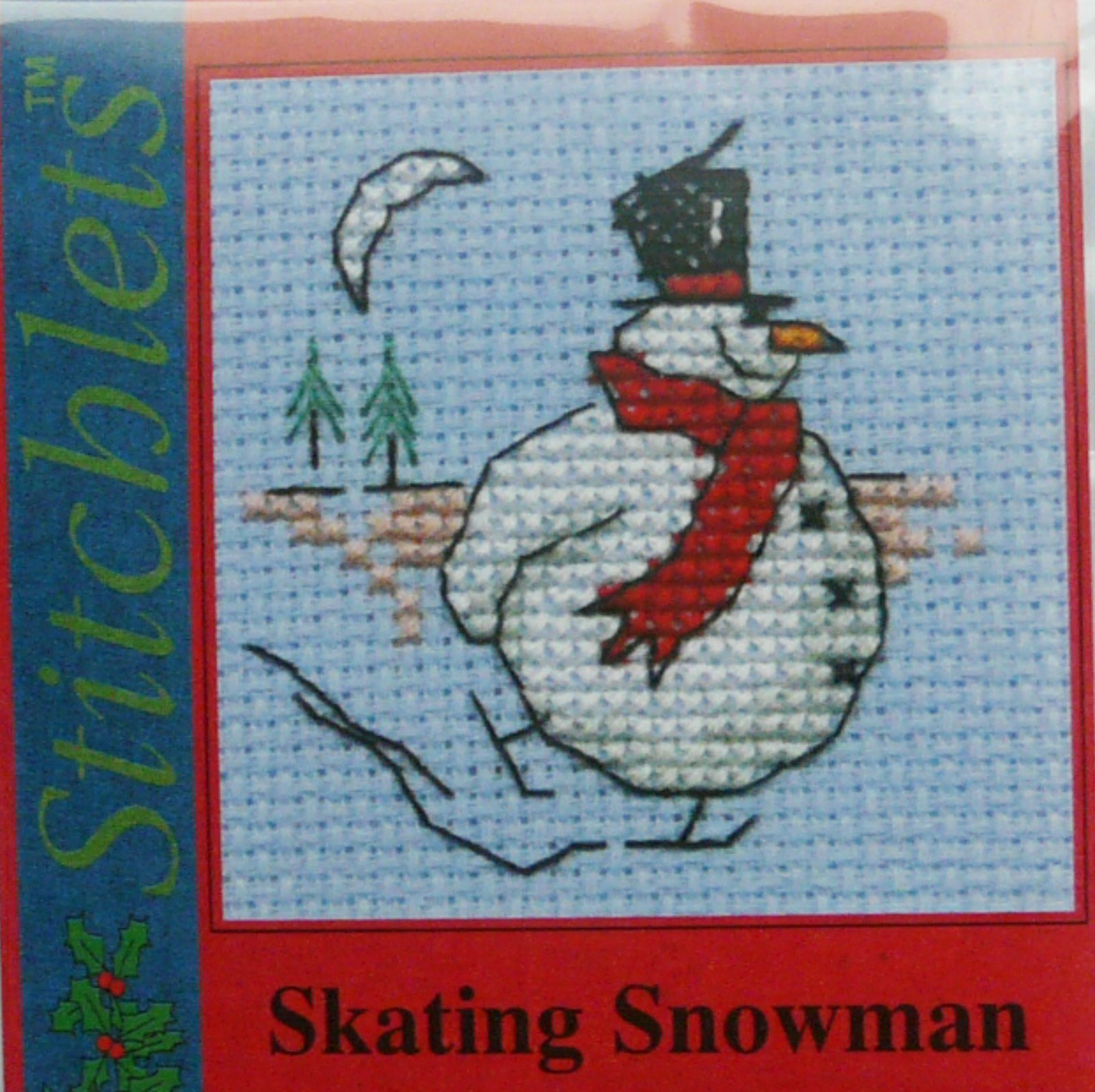 Mouseloft Mini Cross Stitch Card Kit - Snowman, Christmas Collection
