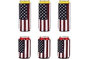 XINRUI 4th of July Koozies 12oz 6 Pack