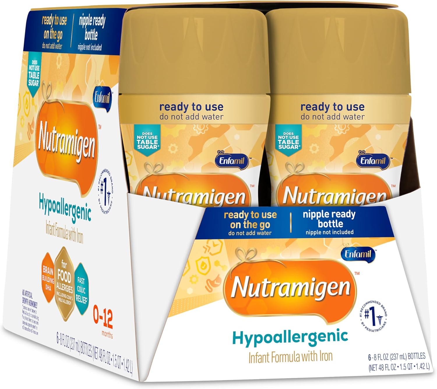 Enfamil Nutramigen Hypoallergenic Baby Formula with Iron, Lactose Free, Colic Relief from Cow's Milk Allergy Starts in 24 Hours, Brain Building DHA, Concentrated Liquid, 8 Fl Oz, 24 Bottles - Image 13