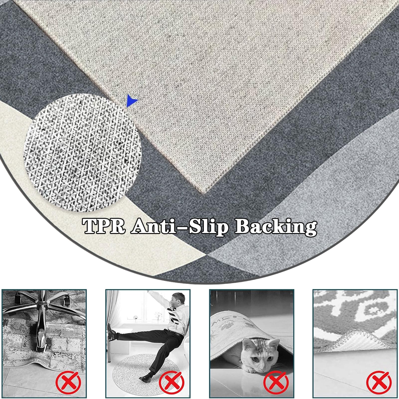 Alfombra para Silla de Oficina, Alfombrilla Protectora para Suelos 120 cm, Alfombra for Silla de Escritorio, Redonda Protector Suelo Silla Ruedas, Tapete Protector para Suelo, Alfombra Suelo Gaming