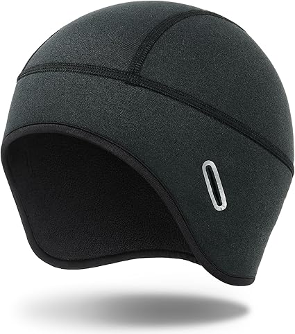 MELASA Winter Helmet Liner Skull Cap, Fleece Lined Warm Cycling Cap with Glasses Holes, Thermal Hat Beanie for Men Women
