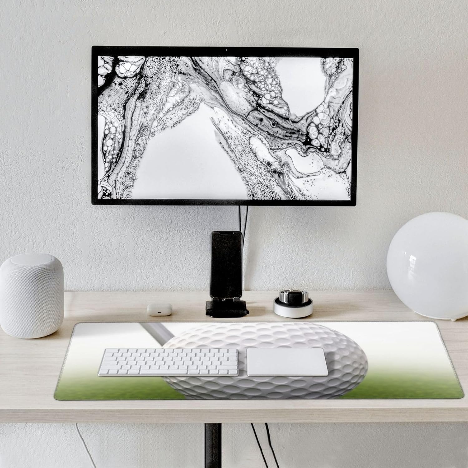 ゴルフボールゲーミングマウスパッド 大型拡張マウスマット ノンスリップデスクパッド デスクマット ステッチエッジキーボードマウスパッ