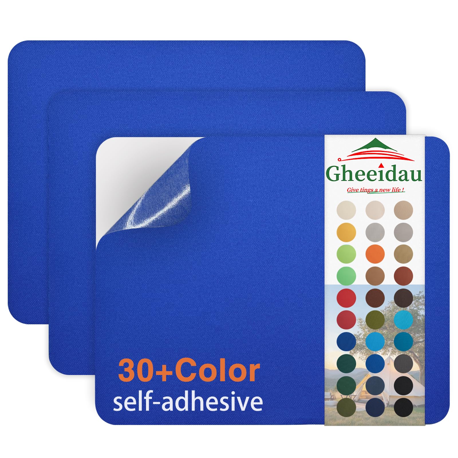 Gheeidau Canvas Repair Patch 9×11 Inch 3Pcs Waterproof Self-Adhesive Fabric Repair Patch for Tents,Boat Cover,Pop Up Canopy,Patio,Bags,Car Seats,Sofas