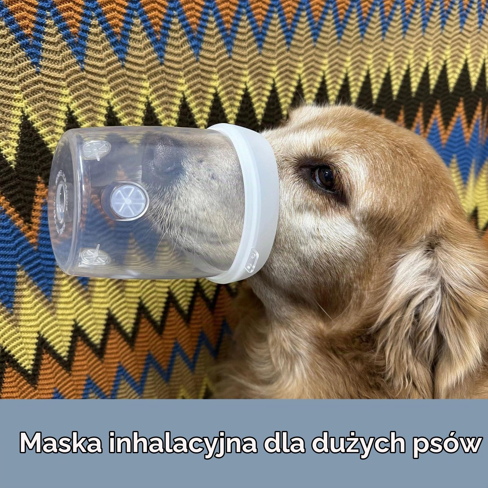 Inhalator dystansowy dla dużych psów, komora aerozolowa dla zwierząt z silikonową maską dużych psów, do pierwszej pomocy w domu lub na zewnątrz (L)