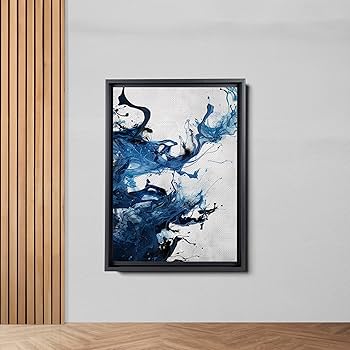 Amazon.com: Navy Blue Wall Art, Blue Abstract Wall Art