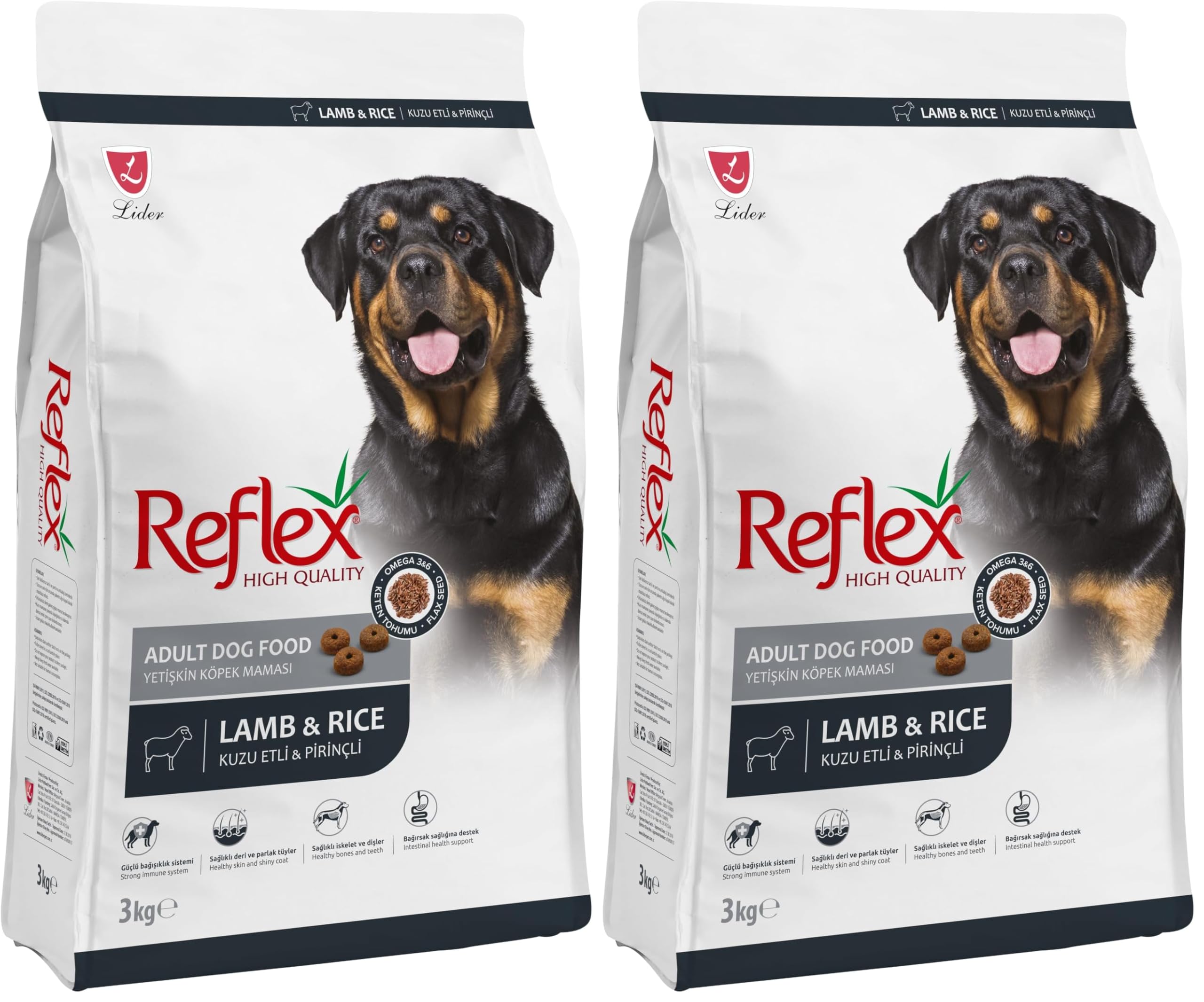 Reflex Kuzu Etli & Pirinçli Yetişkin Köpek Maması 3 KG (2 paketi)
