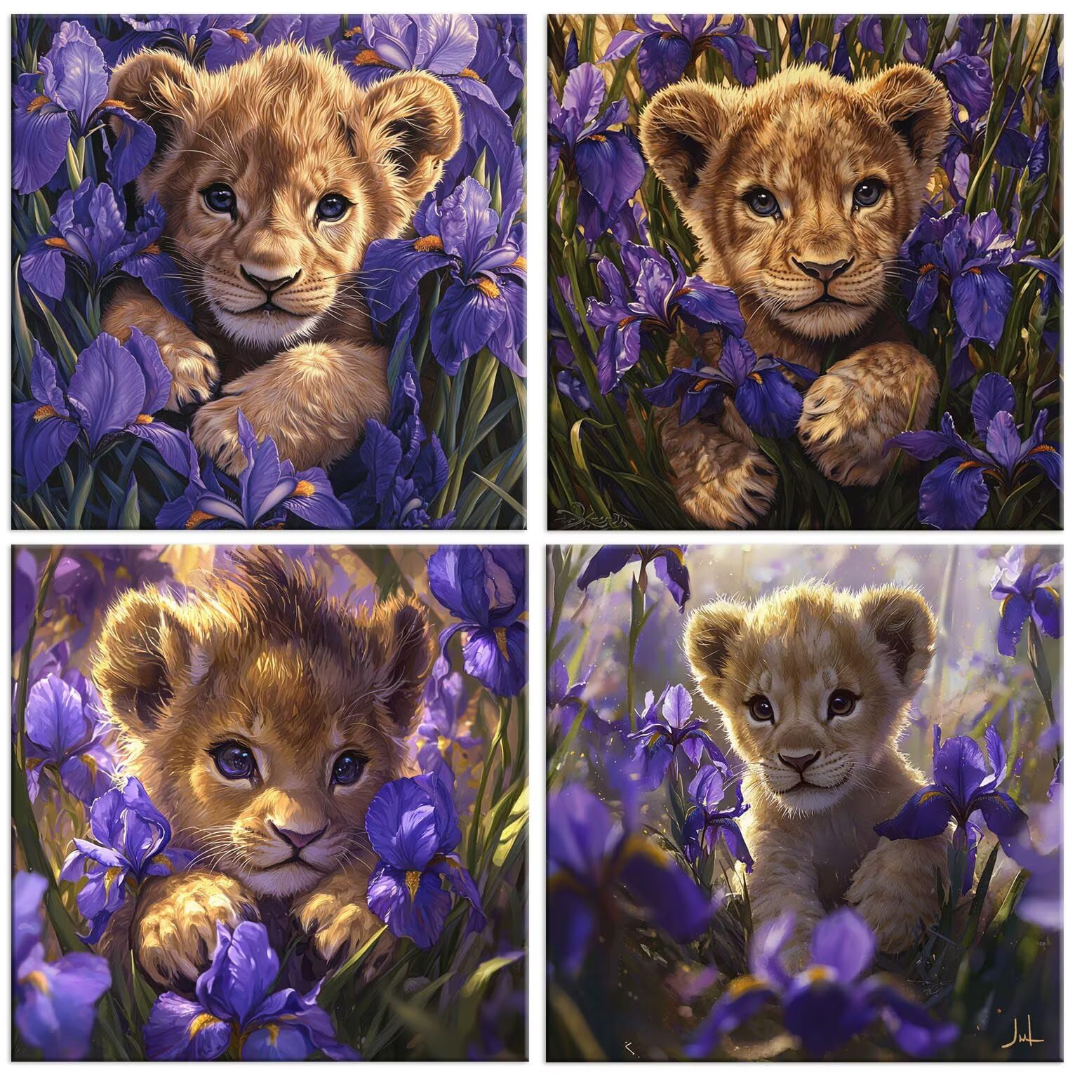QIANLUOO Diamond Painting Kit León Iris, Pintar Diamantes Kit 80x80cm f-939