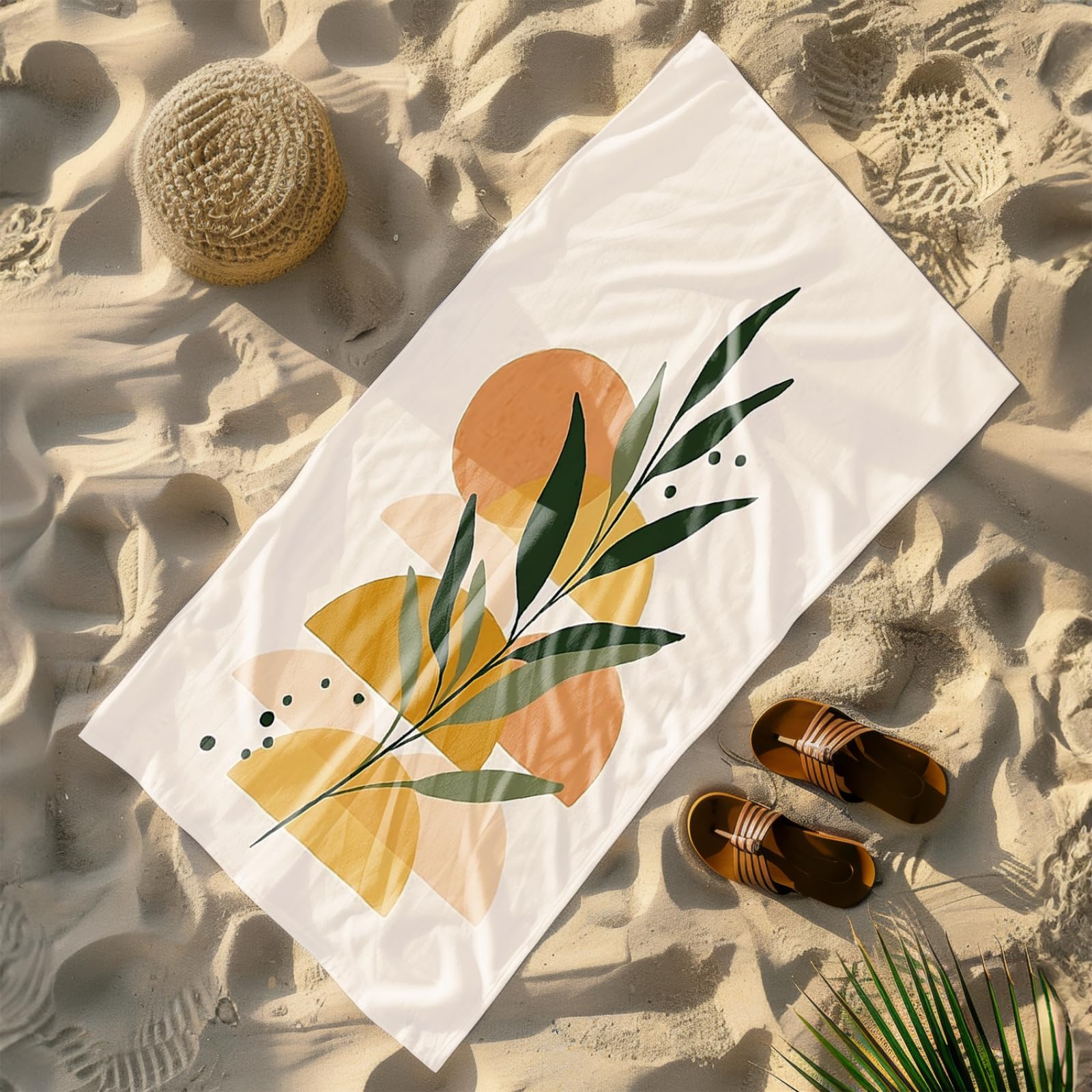 Generico Telo Mare Grande Xxl Giallo Verde | Antisabbia Leggero Assorbente e Compatto Sauna Viaggio Piscina Yoga Campeggio Donna Uomo