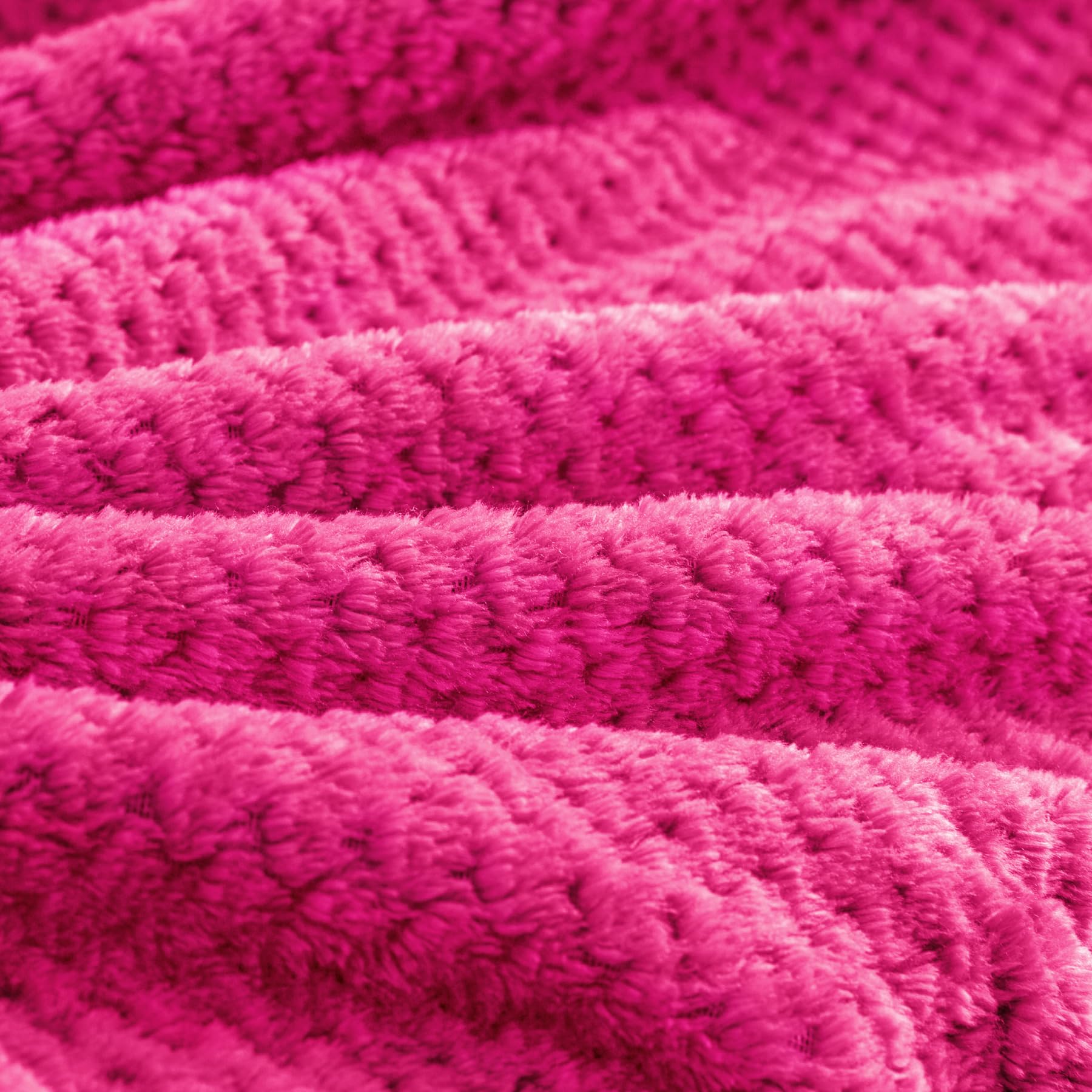 BEDELITE Travel Blanket with Bag, Jacquard Fleece Blanket 65"x40", Hot Pink view 6
