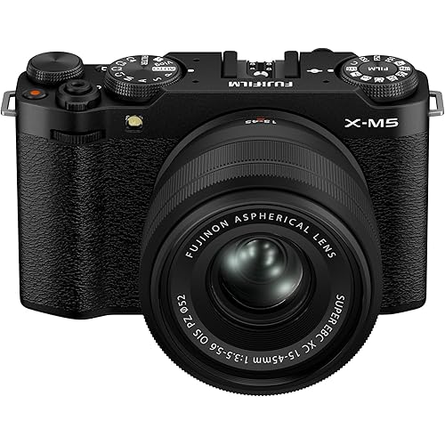 FUJIFILM X-M5 Mirrorless Digital Camera XC15-45mmF3.5-5.6 OIS PZ Lens Kit - Black