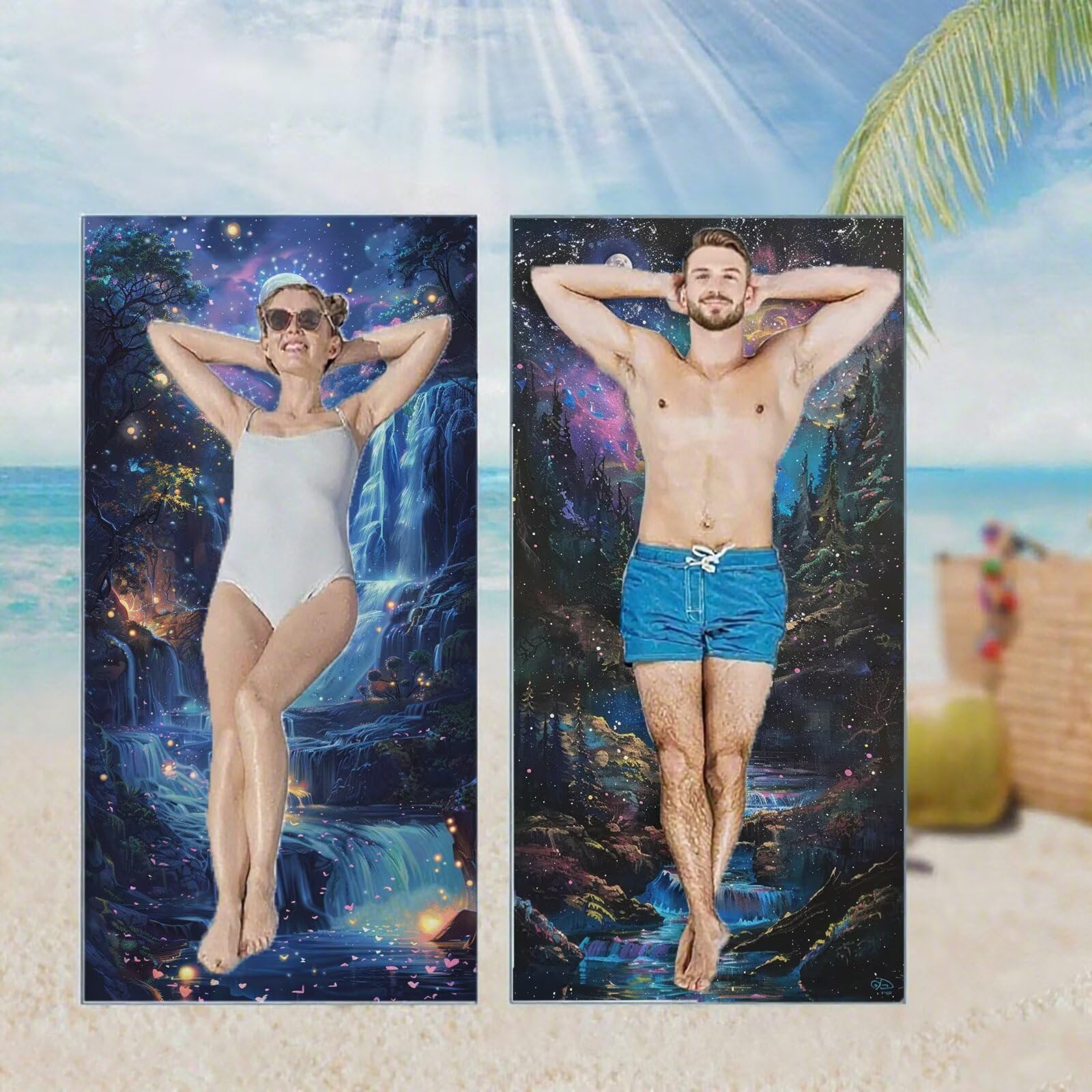 Ręcznik plażowy, ręczniki plażowe z mikrofibry, szybkoschnące lekkie ręczniki podróżne bez piasku, duży ręcznik kąpielowy dla dorosłych 100 x 220 cm, do pływania, basenu, jogi, siłowni, podróży, plaż