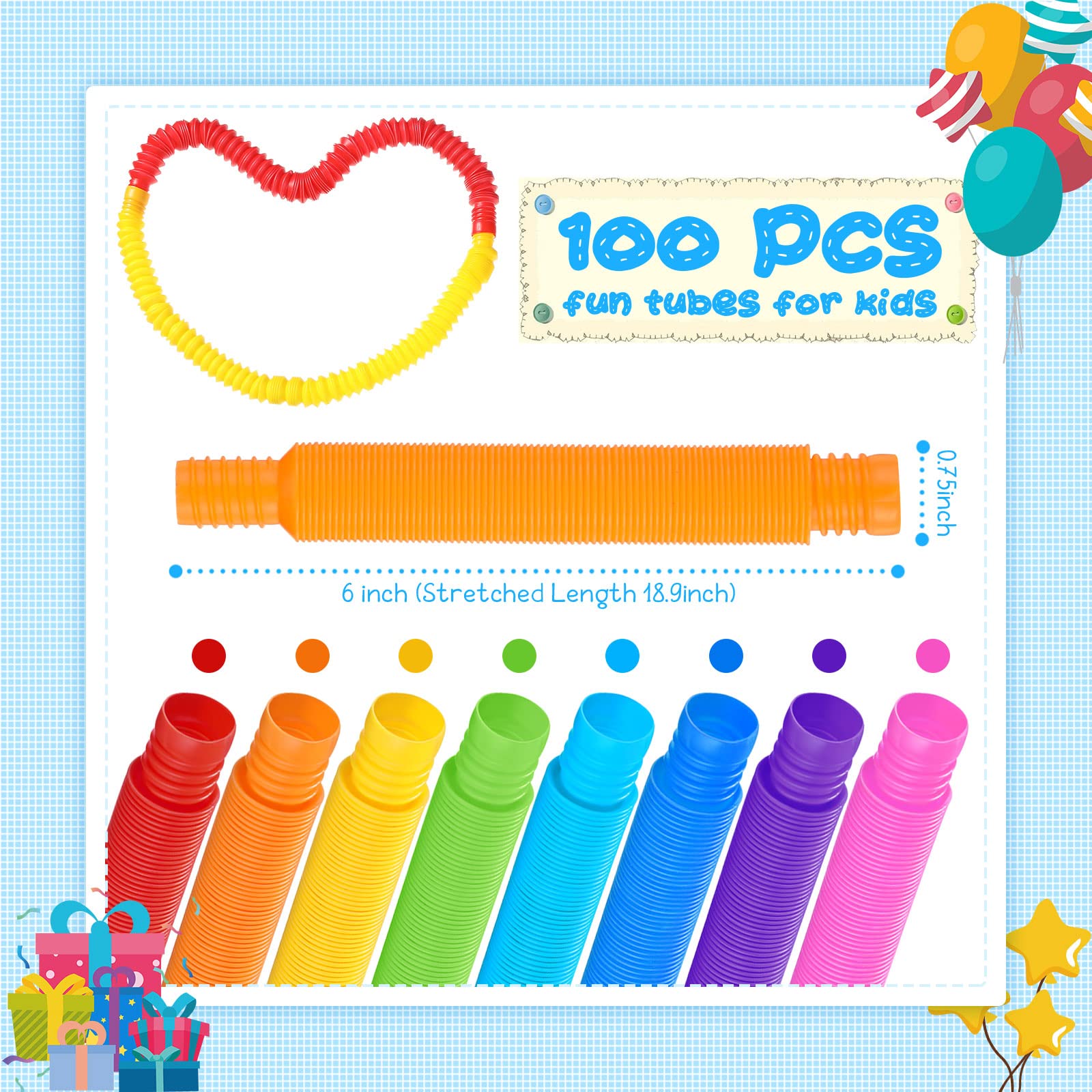 Stocking Fillers For 1 Year Old 12 Pack Pop Tubes Sensory Toys With 6 ...