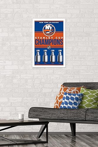Miniatura 45 de Trends International NHL New York Islanders - Champions 23 Wall Poster, 34L x 22.4W, Mahogany Framed Version